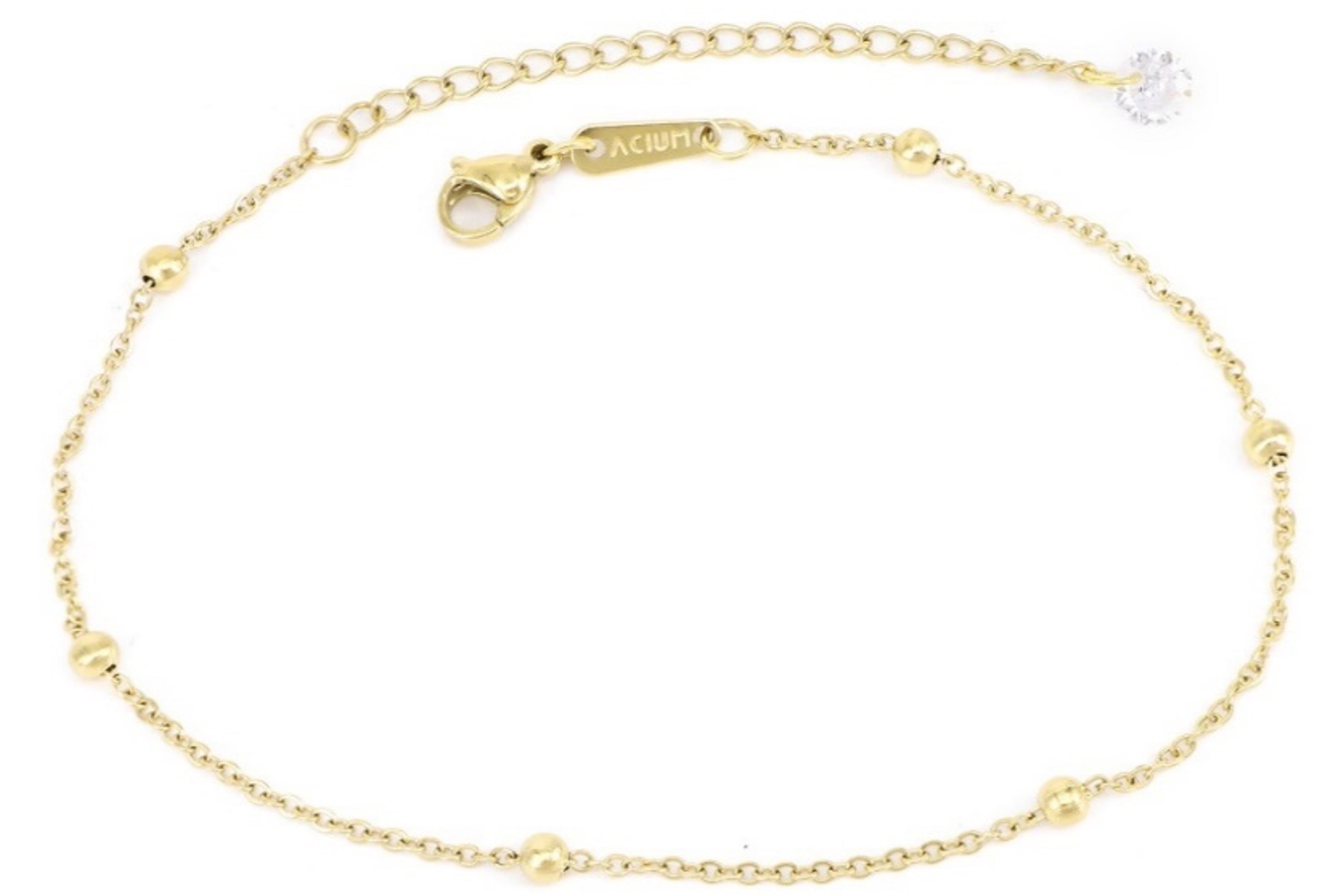 TORNOZELEIRA PRIME CADEADA 1,6MM COM BOLINHA ALONGADOR COM PONTO DE LUZ