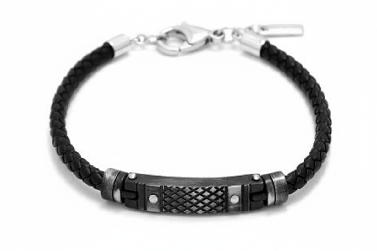 PULSEIRA VULCANO COURO COM PLACA 6.4MM