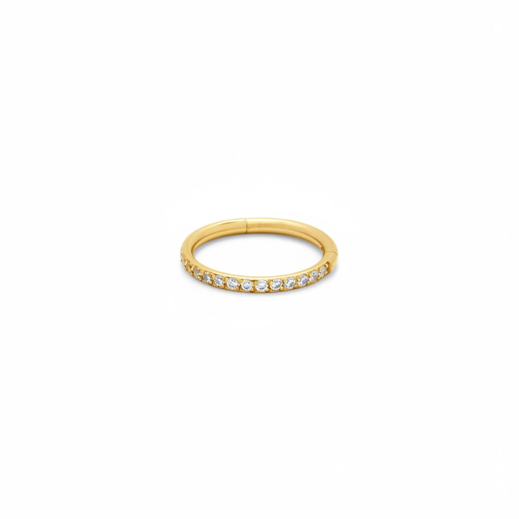 PIERCING ARGOLA CARTILAGEM AÇO CLICKER COM MICRO ZIRCÔNIA