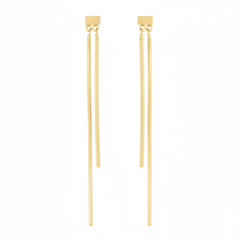 BRINCO GEOMETRIC HASTE DUPLA RETA 7,5CM