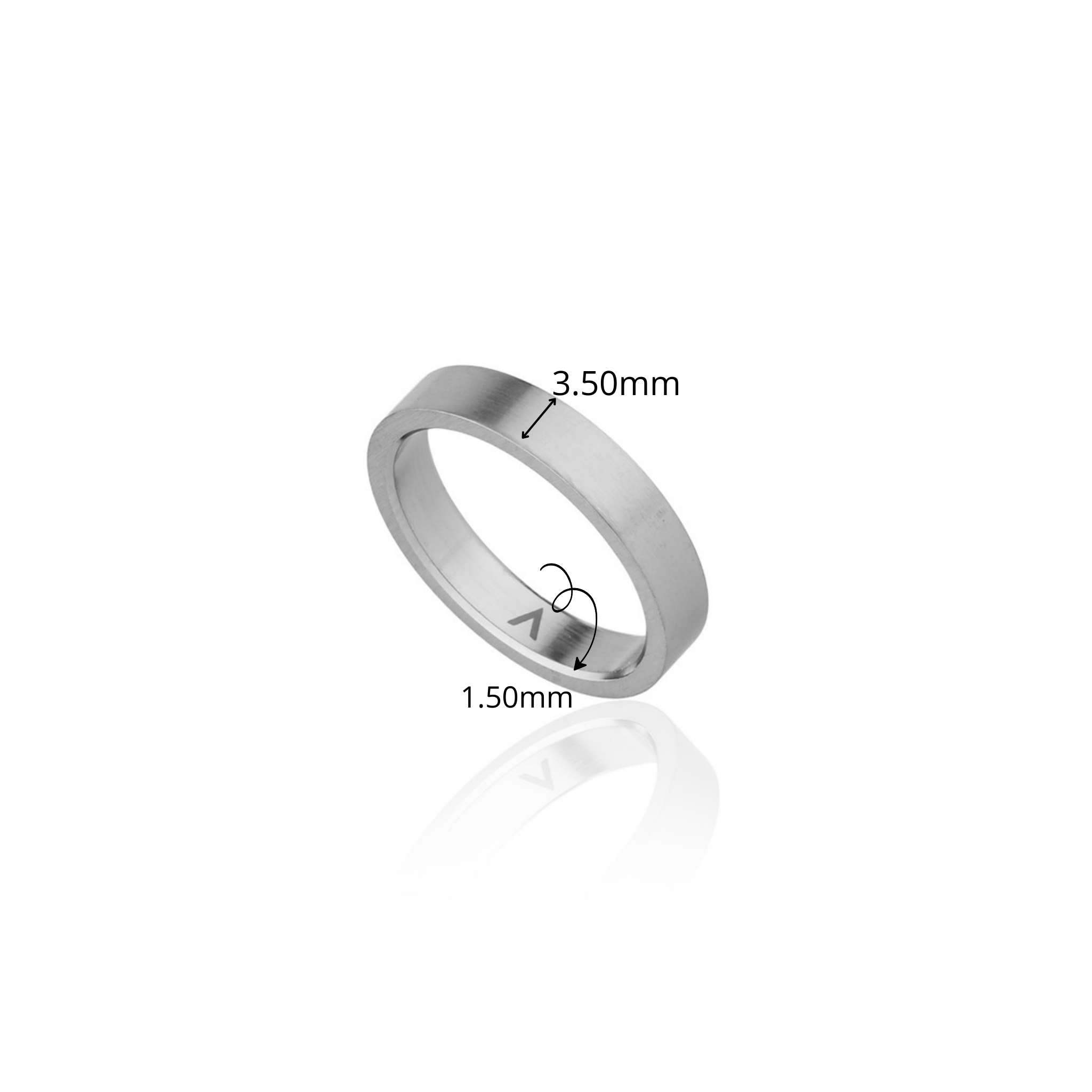 ALIANÇA BASIC OUI AÇO ESCOVADO 3,5MM