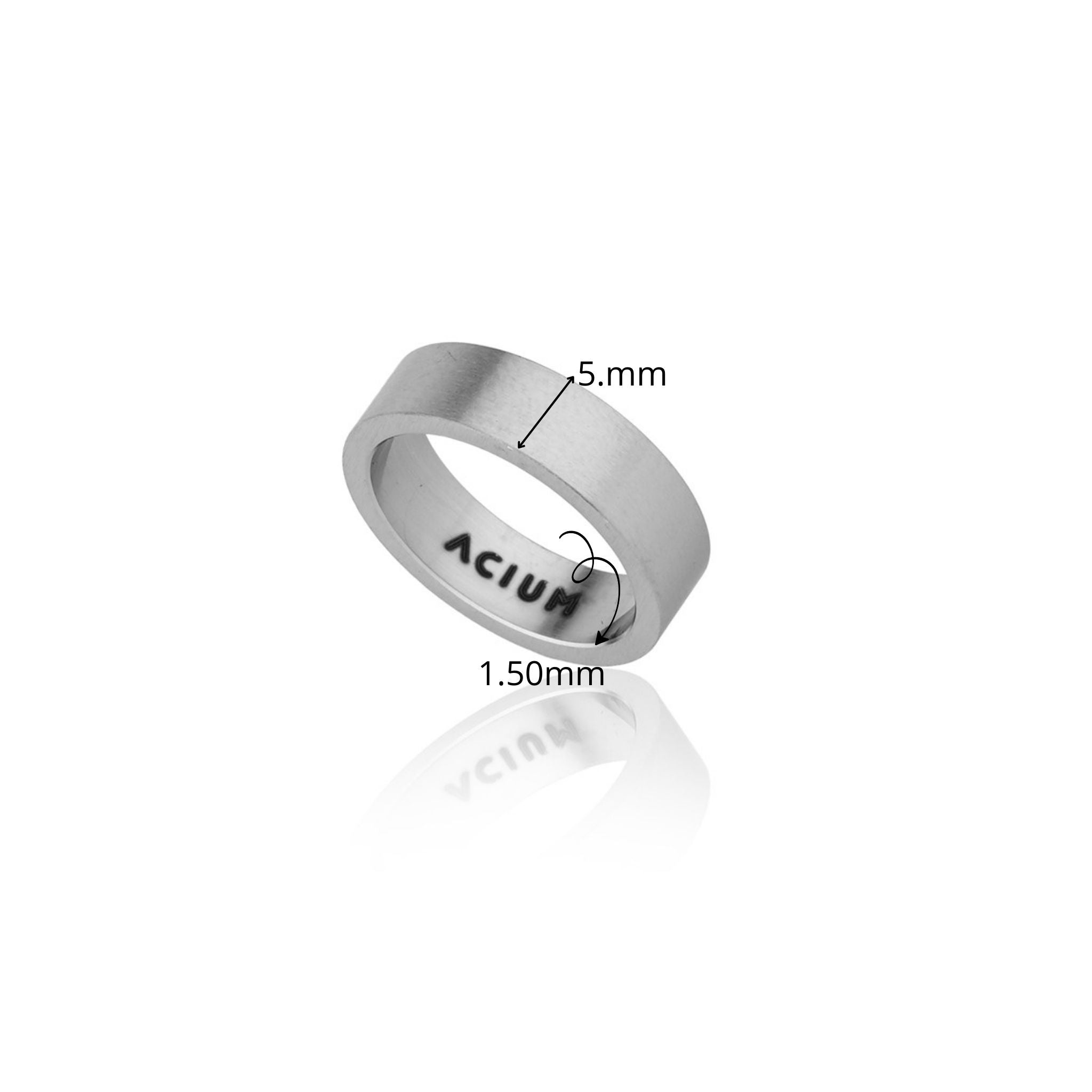 ALIANÇA BASIC OUI AÇO ESCOVADO 5MM