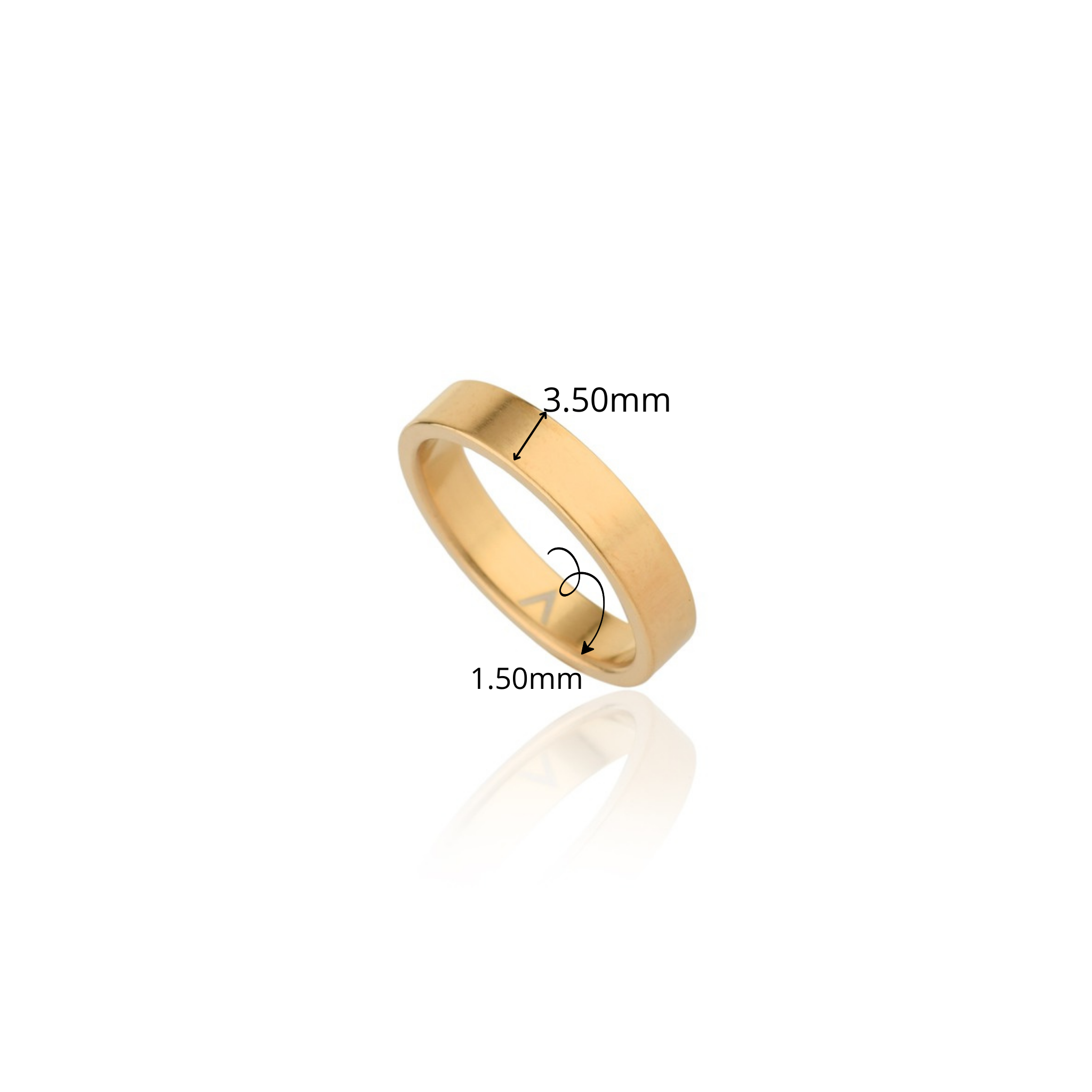 ALIANÇA BASIC OUI AÇO ESCOVADO BANHO DE OURO 3,5MM