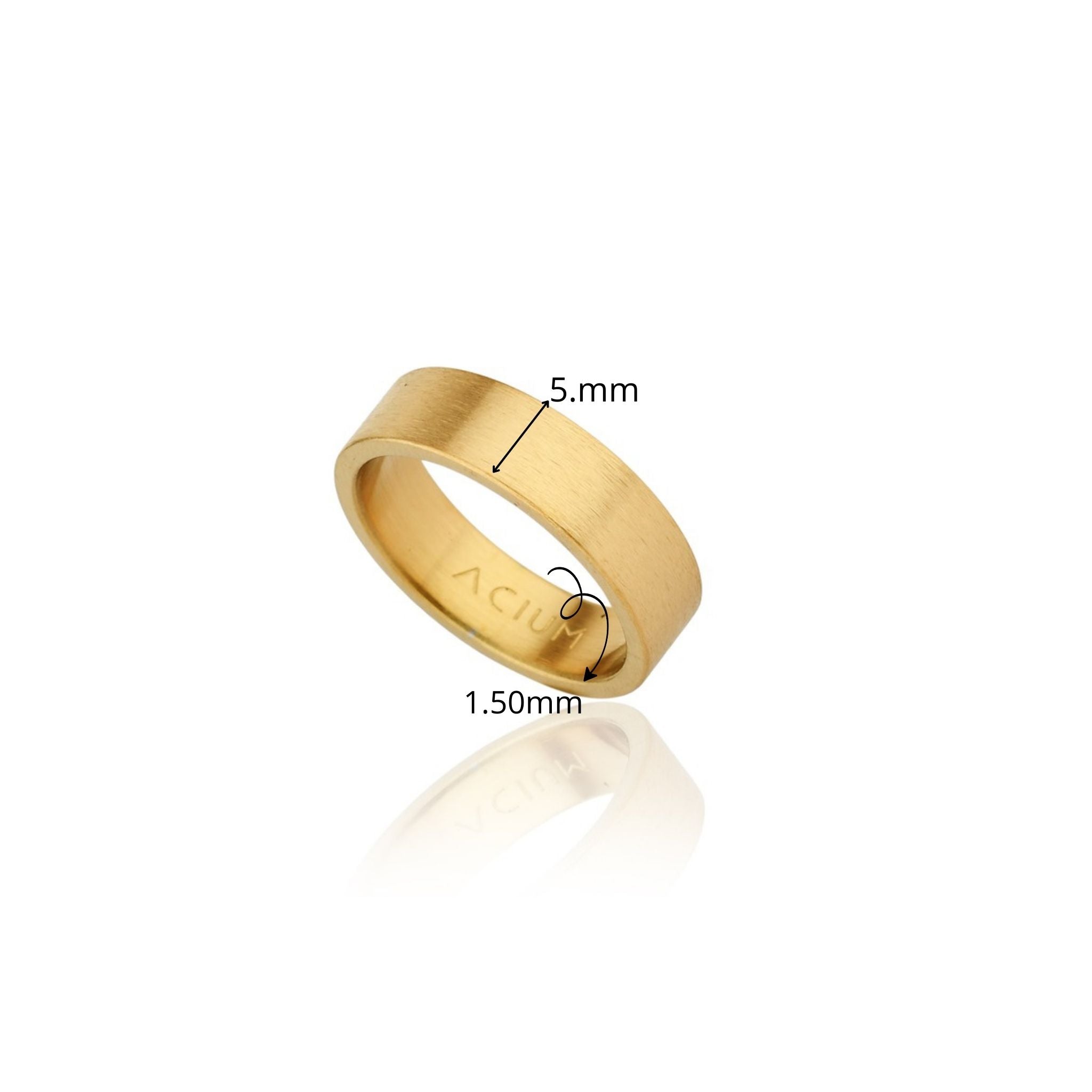 ALIANÇA BASIC OUI AÇO ESCOVADO BANHO DE OURO 5MM