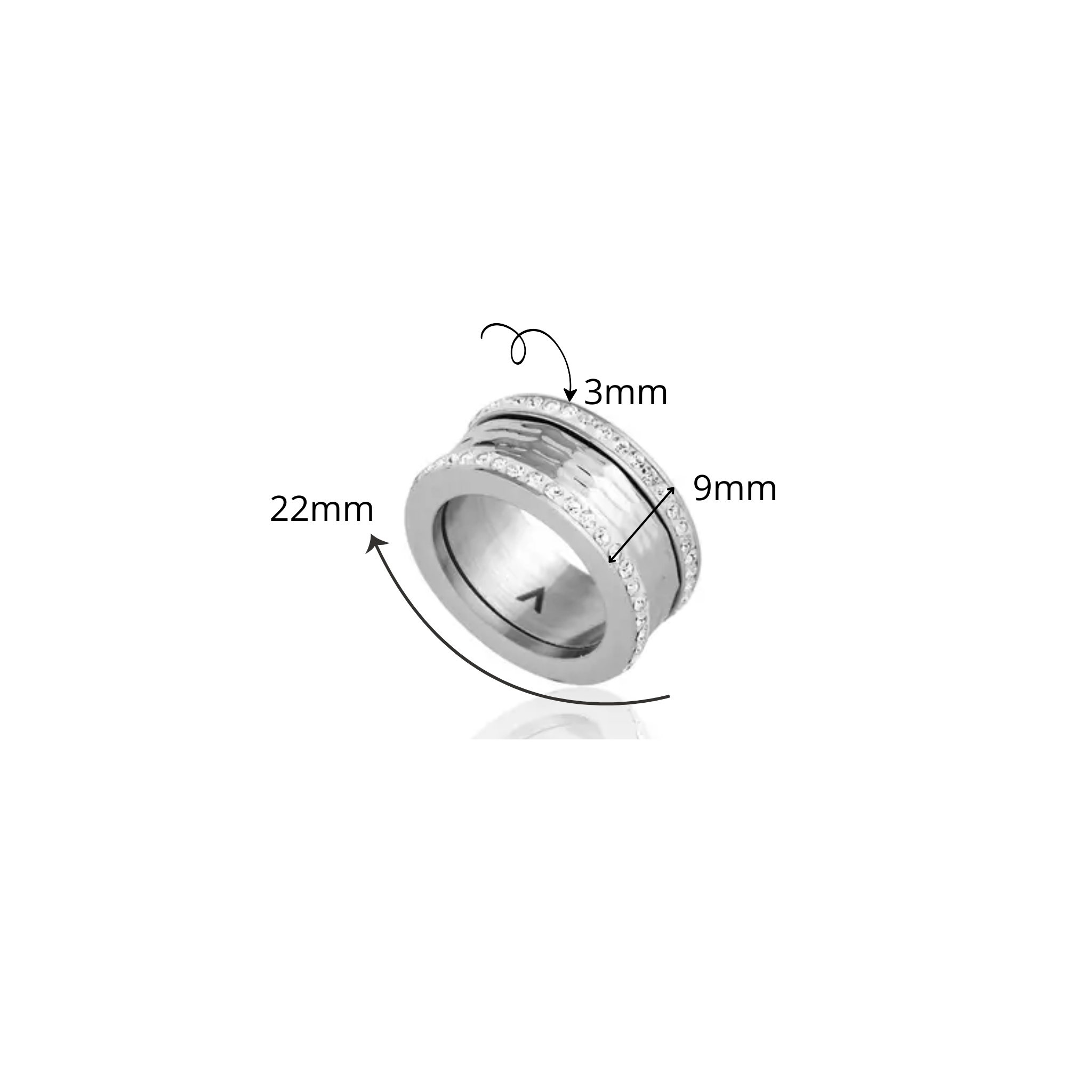 ANEL MAX BORDAS 9MM COM CRISTAIS