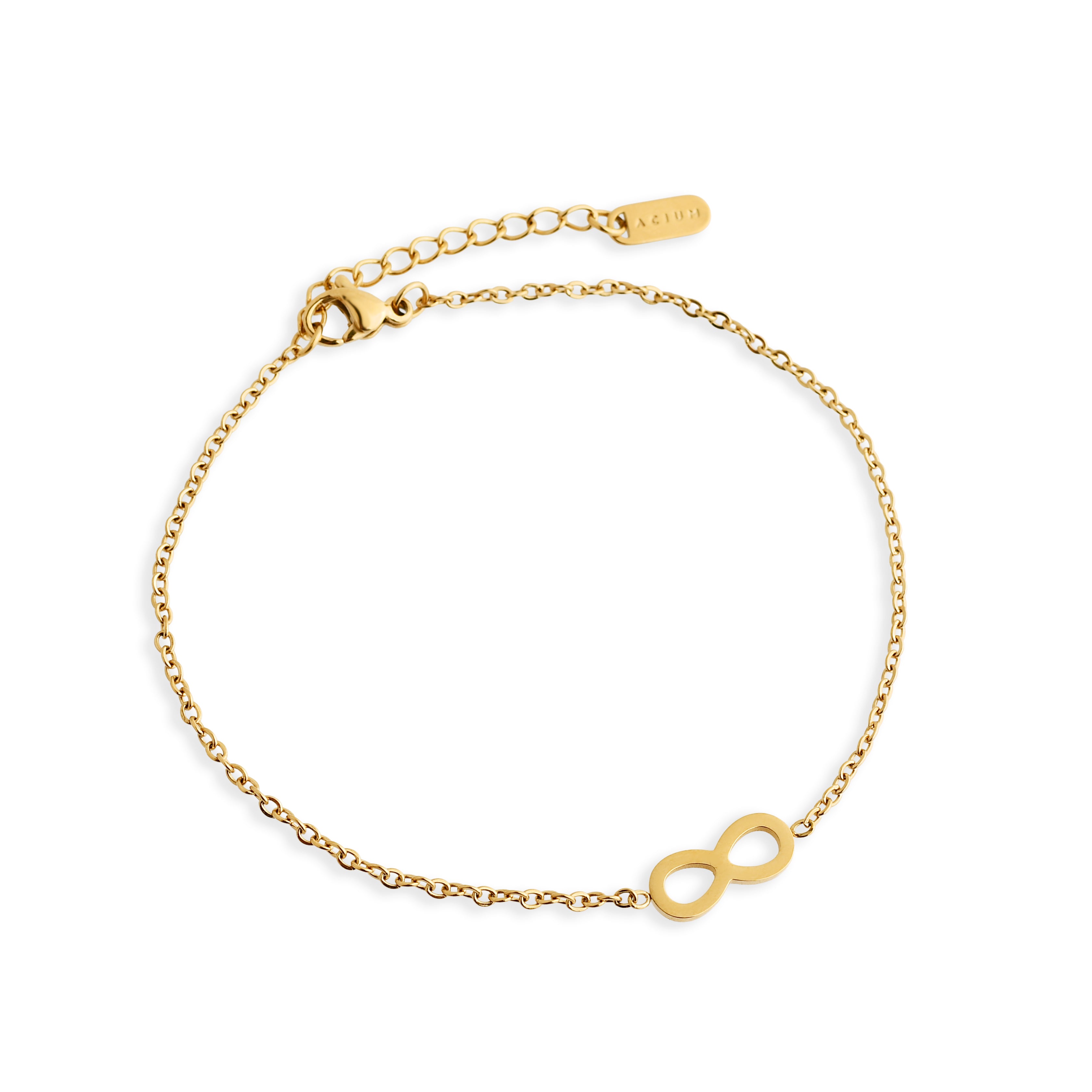 PULSEIRA CASUAL CADEADA 3MM PINGENTE INFINITO VAZADO