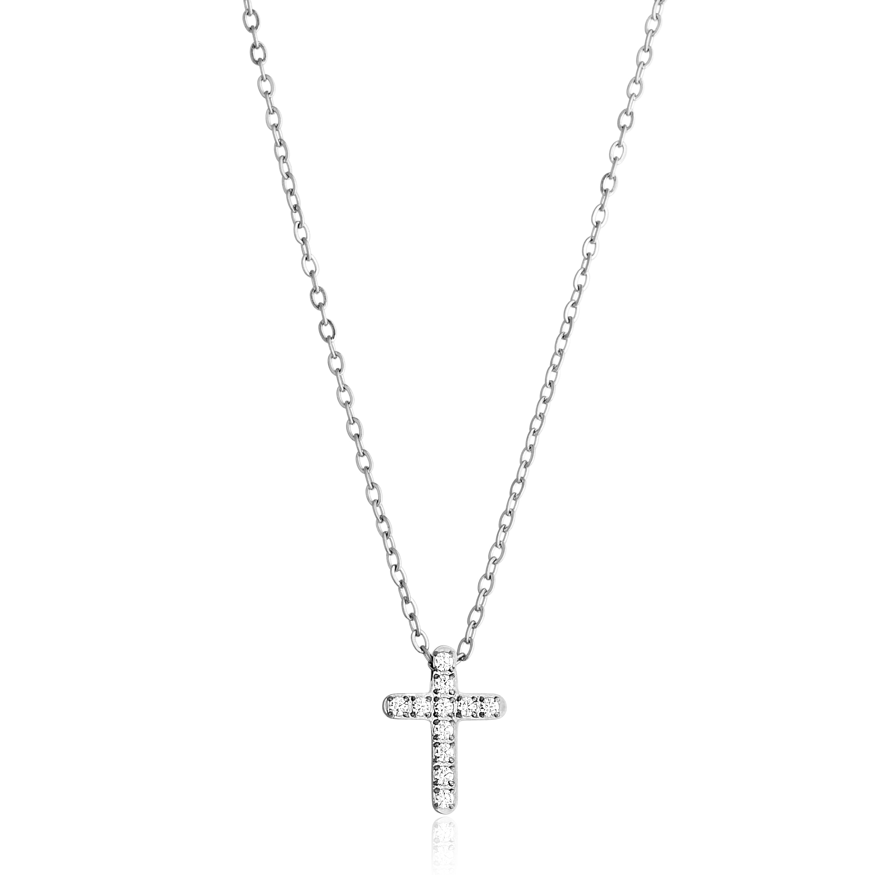 COLAR FAITH CORRENTE CADEADA 1.5MM CRUZ COM ZIRCÔNIAS