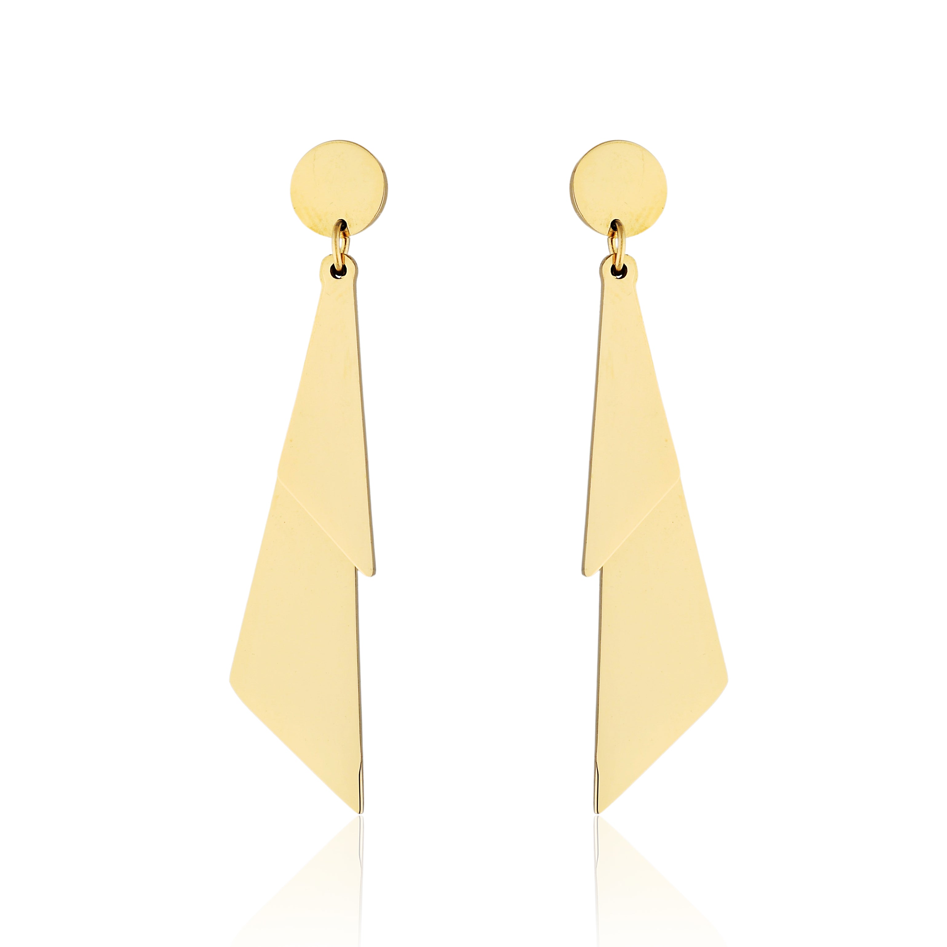 BRINCO GEOMETRIC PENDENTES TRIANGULARES EM CASCATA