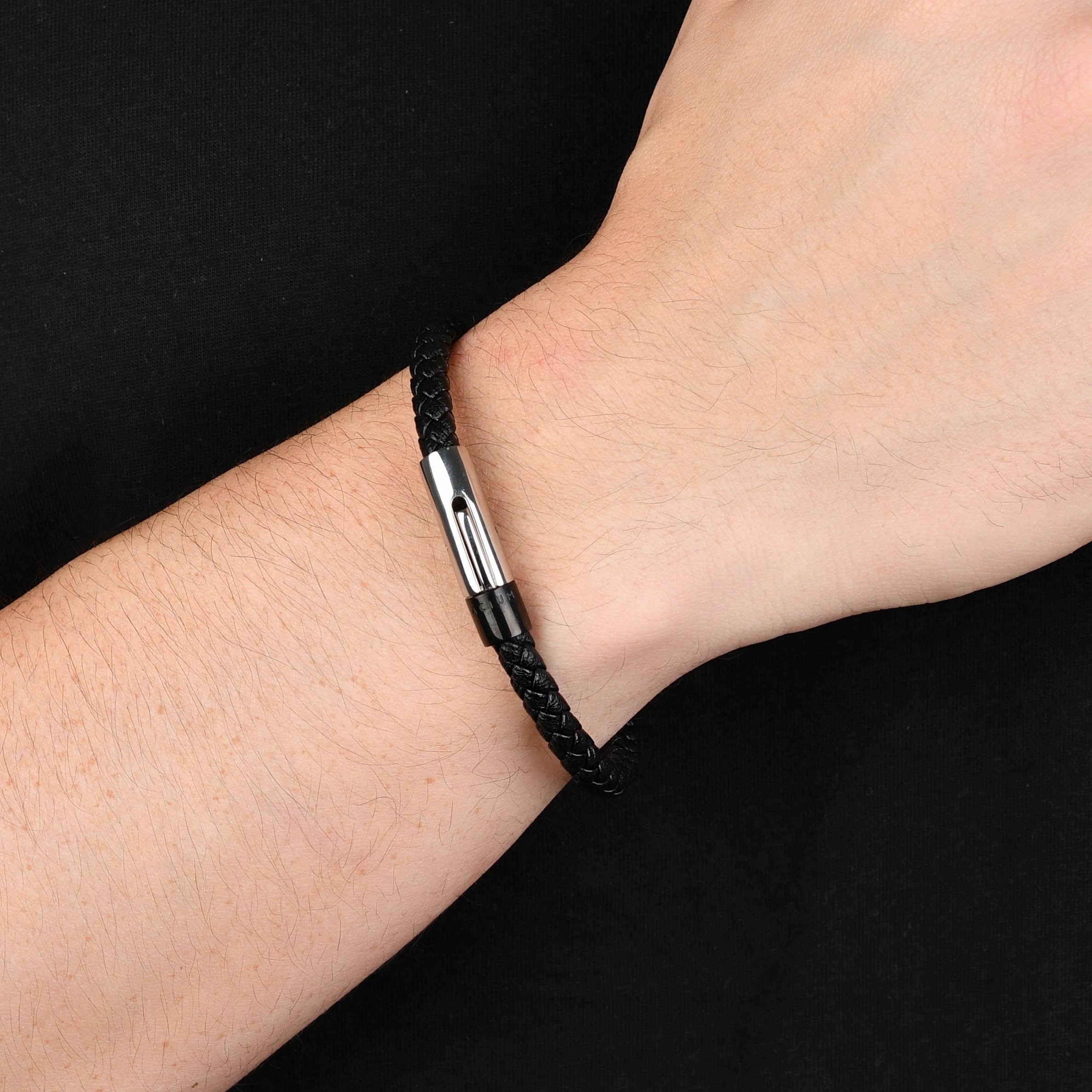 PULSEIRA CASUAL COURO TRANÇADO 6MM