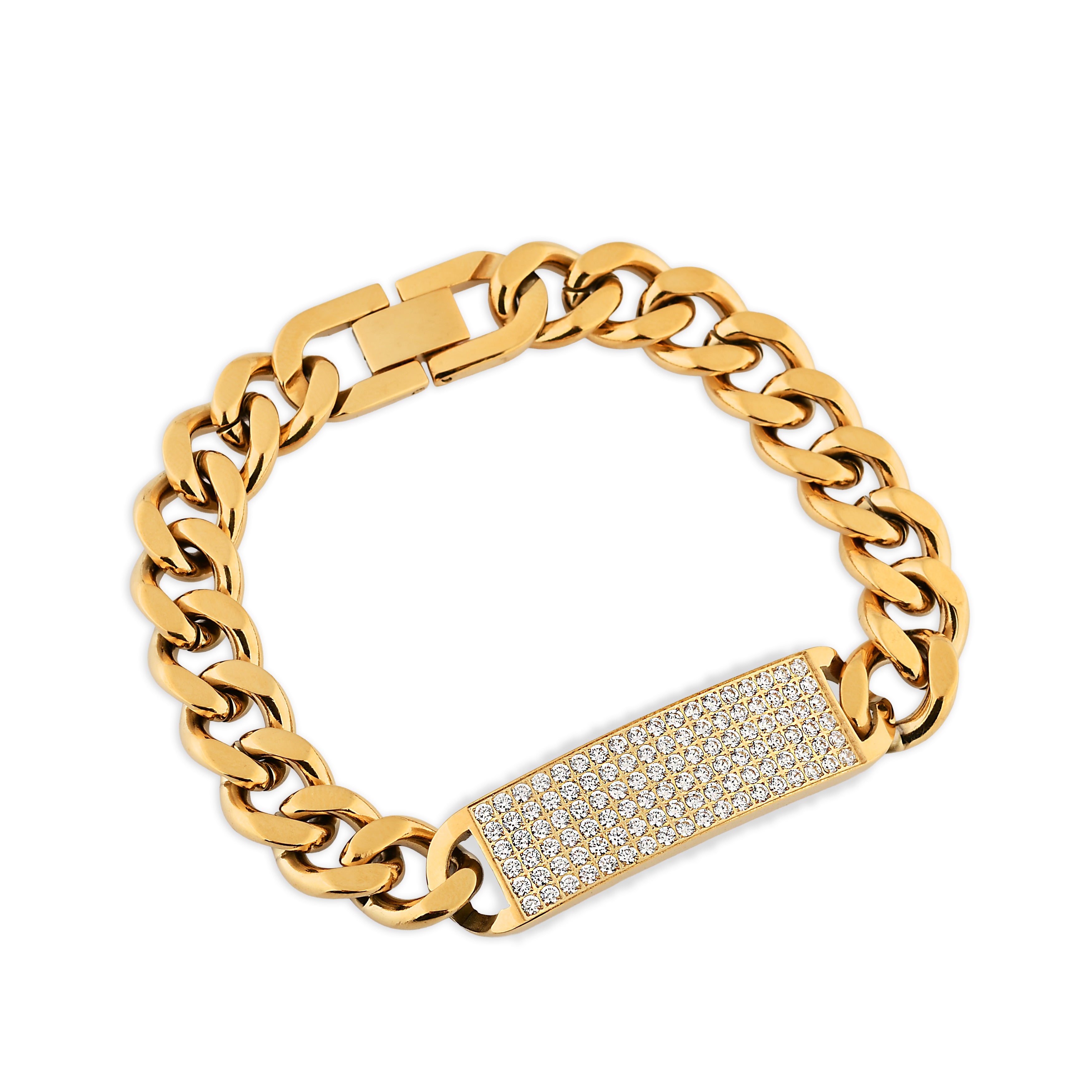 PULSEIRA GRUMET COM PLACA DE ZIRCÔNIAS 13MM