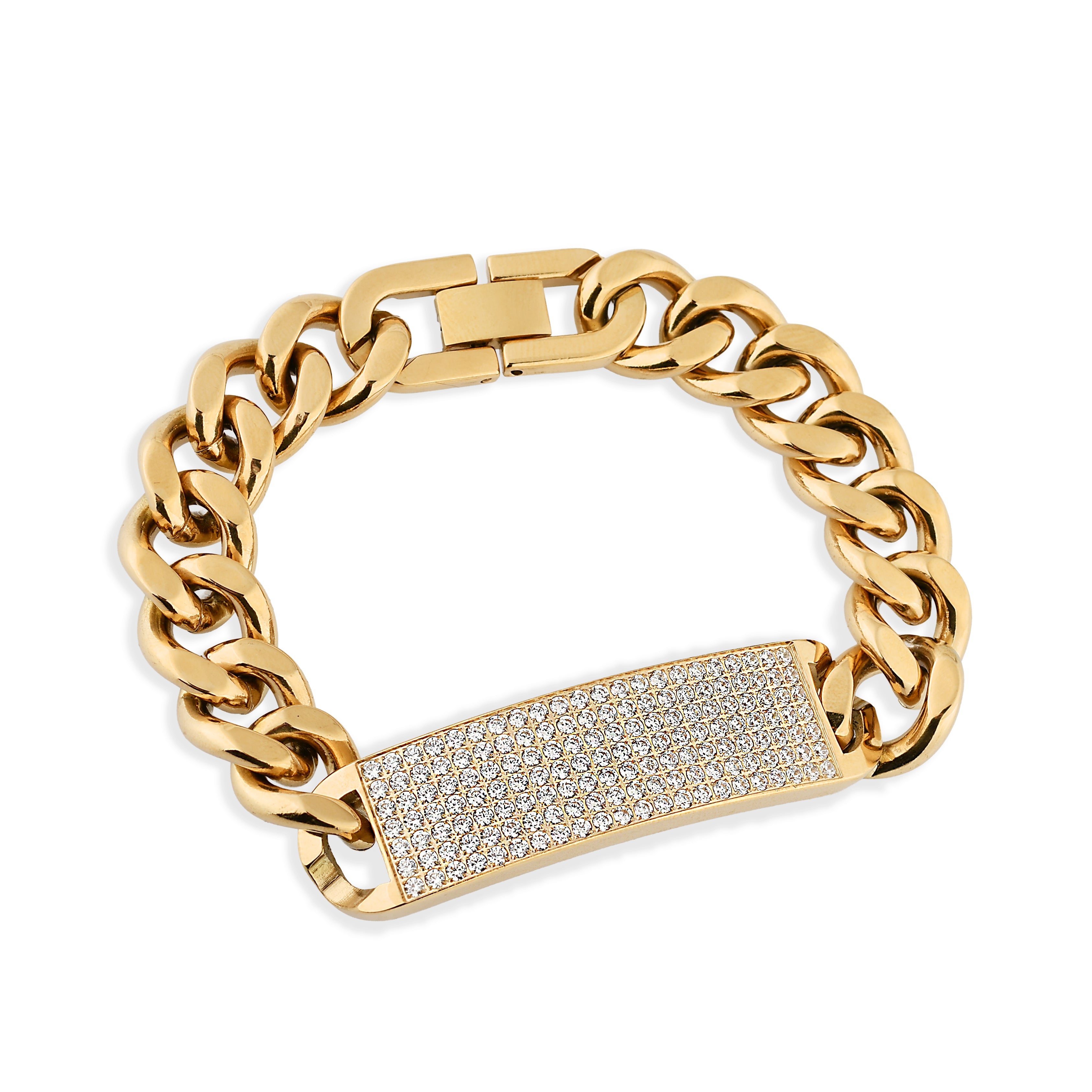 PULSEIRA GRUMET COM PLACA DE ZIRCÔNIAS 15MM