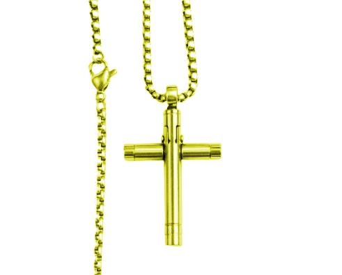 COLAR PRIME VENEZIANA PENDENTE CRUZ CILÍNDRICA DESIGN USINADO