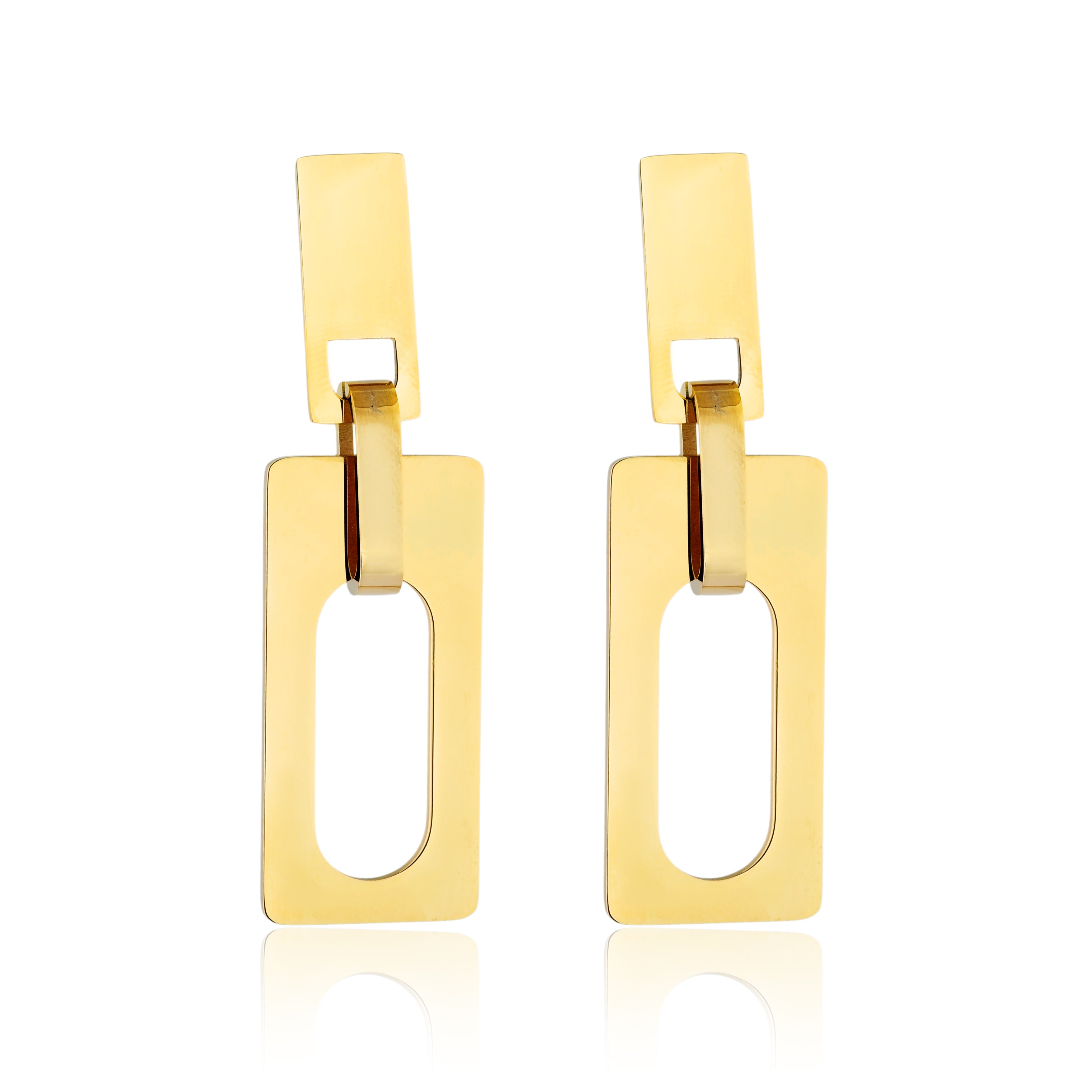 BRINCO GEOMETRIC RETANGULAR VAZADO