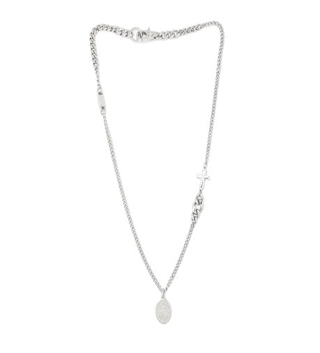 COLAR FAITH CORRENTE GRUMET 60CM PINGENTE "PAI ETERNO" E CRUZ FECHO LAGOSTA PREMIUM