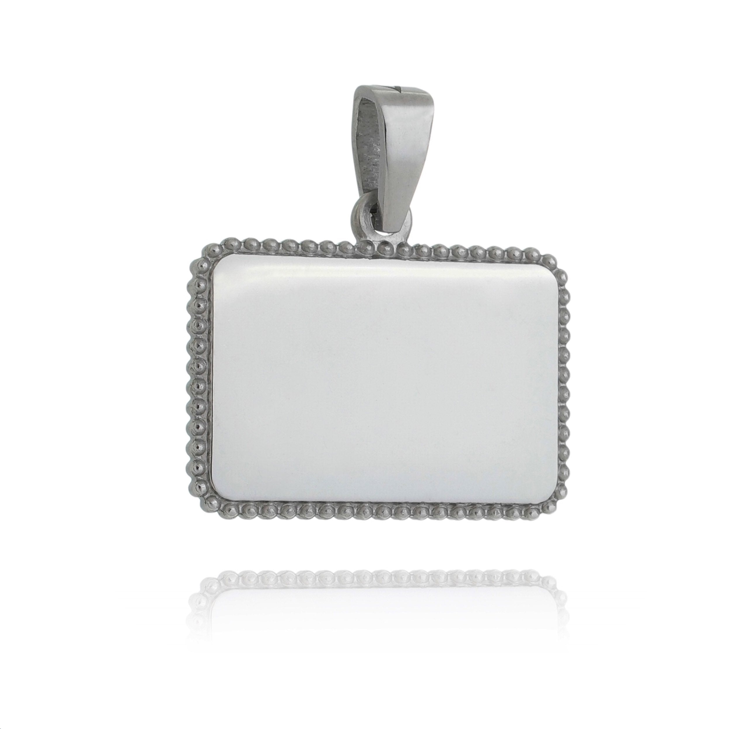 PINGENTE PERSONALIZAÇÃO BASIC RETANGULAR INVERTIDO COM BORDA 3MM