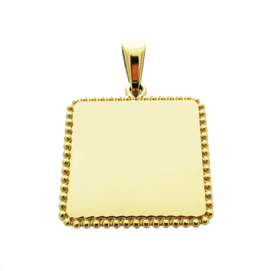 PINGENTE BASIC PERSONALIZAÇÃO QUADRADO 3MM COM BORDA "G"
