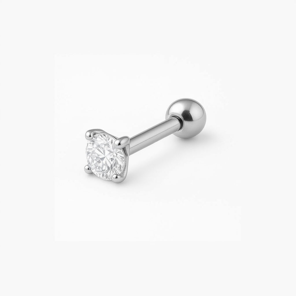 PIERCING LABRET RETO BANHO DE OURO ZIRCÔNIA