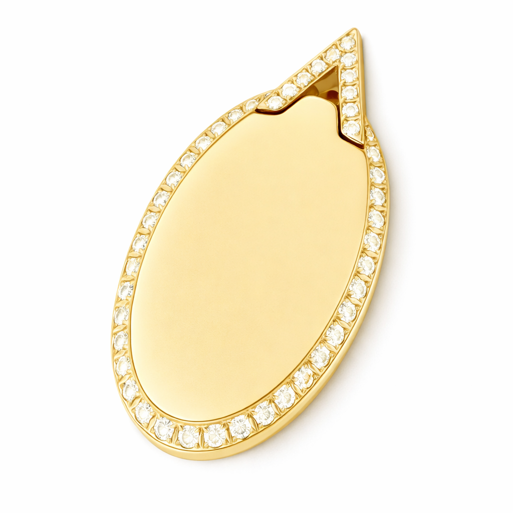 PINGENTE PERSONALIZAÇÃO ACIUM OVAL CRAVEJADO