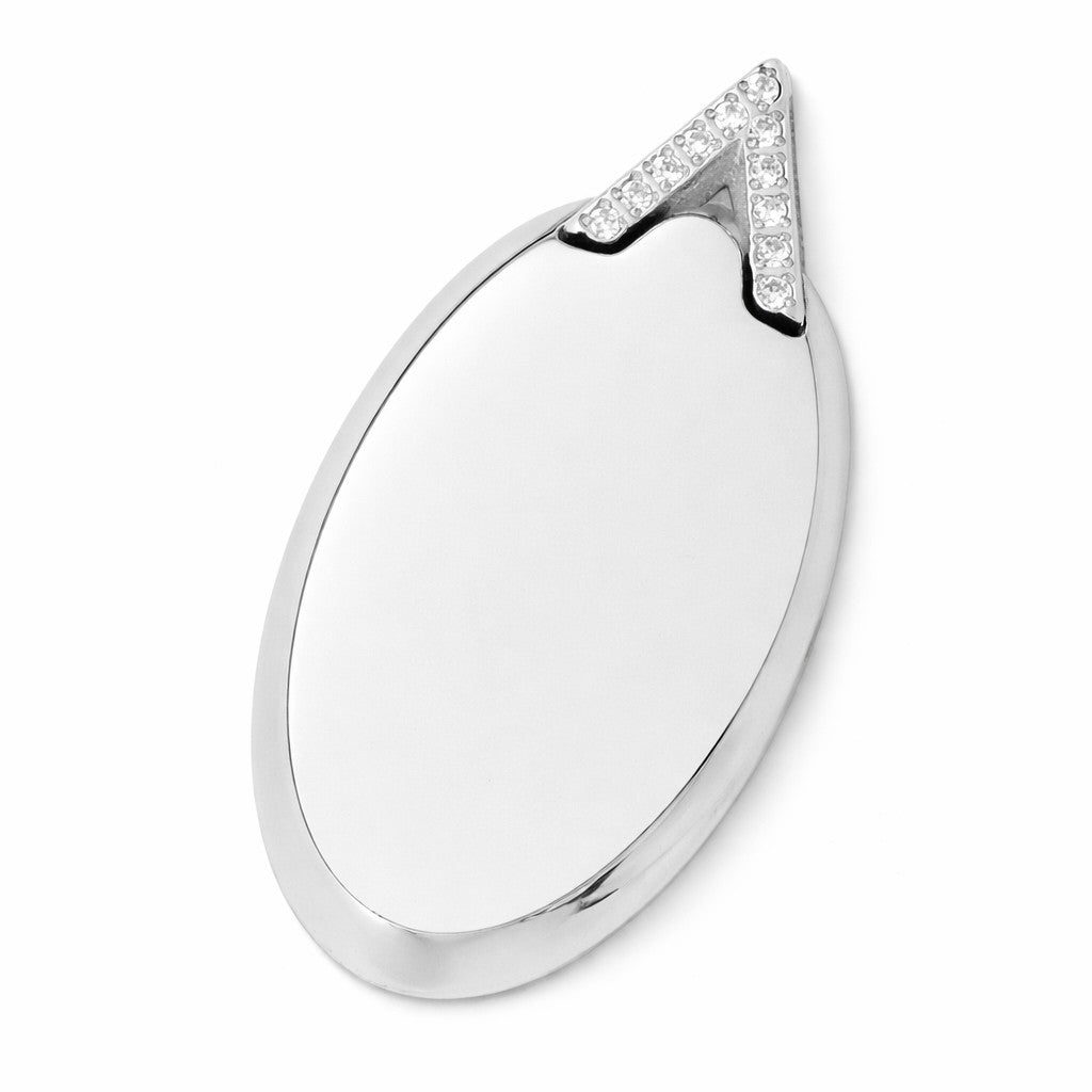 PINGENTE PERSONALIZAÇÃO ACIUM OVAL LOGO COM ZIRCÔNIAS