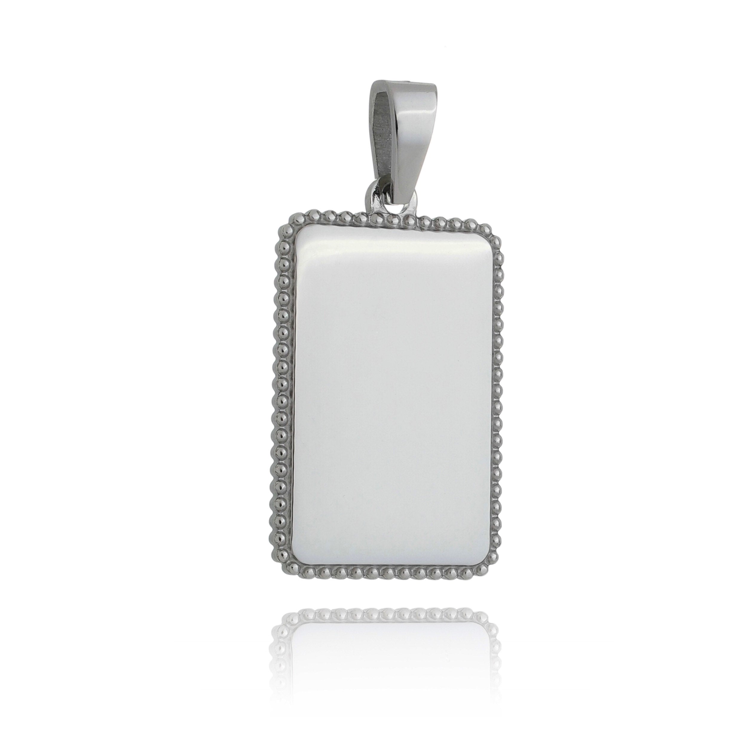 PINGENTE PERSONALIZAÇÃO RETANGULAR COM BORDA 3MM