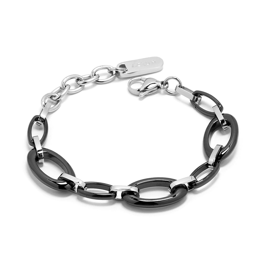PULSEIRA CERÂMICA ELOS OVAIS FECHO LAGOSTA