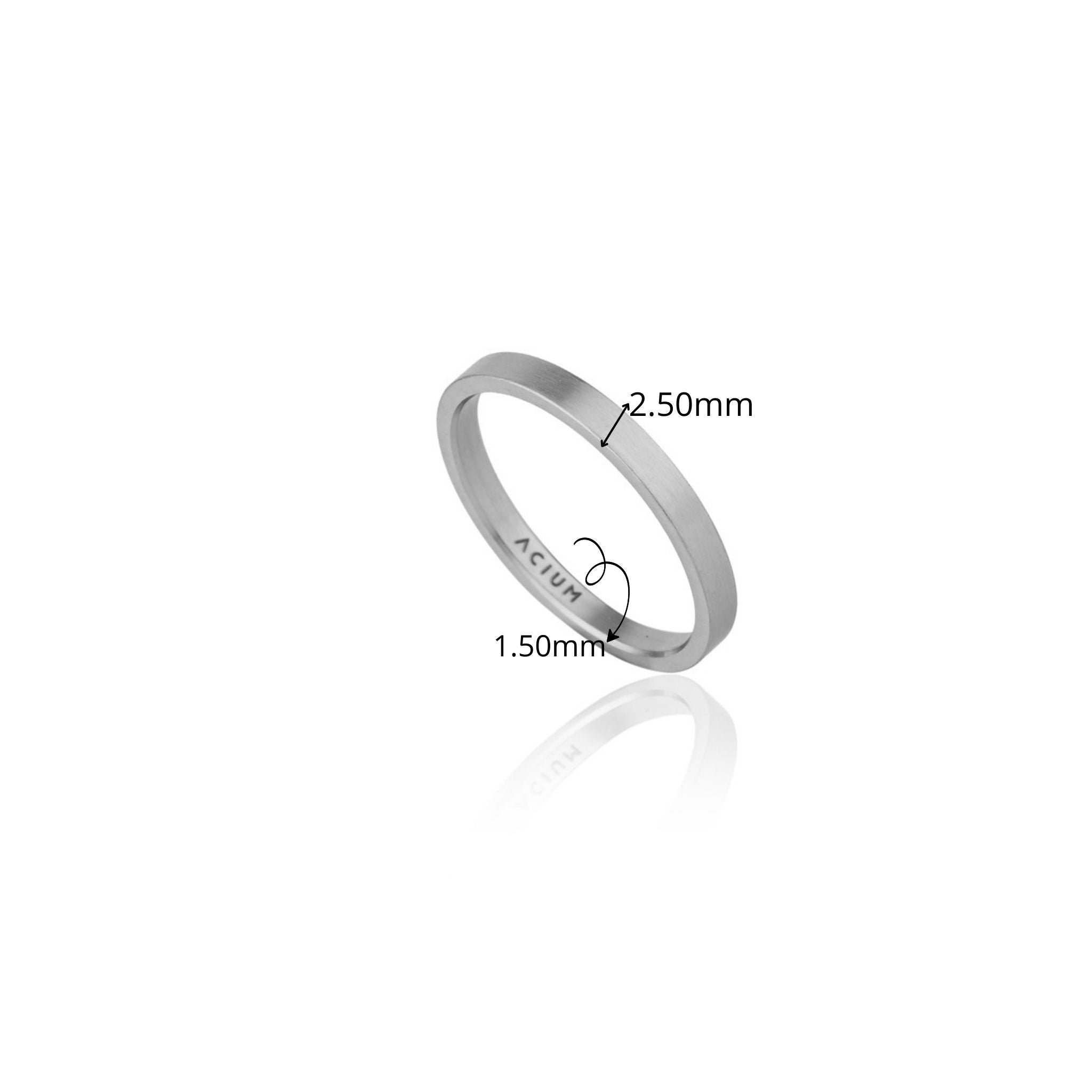 ALIANÇA BASIC OUI AÇO ESCOVADO 2,5MM