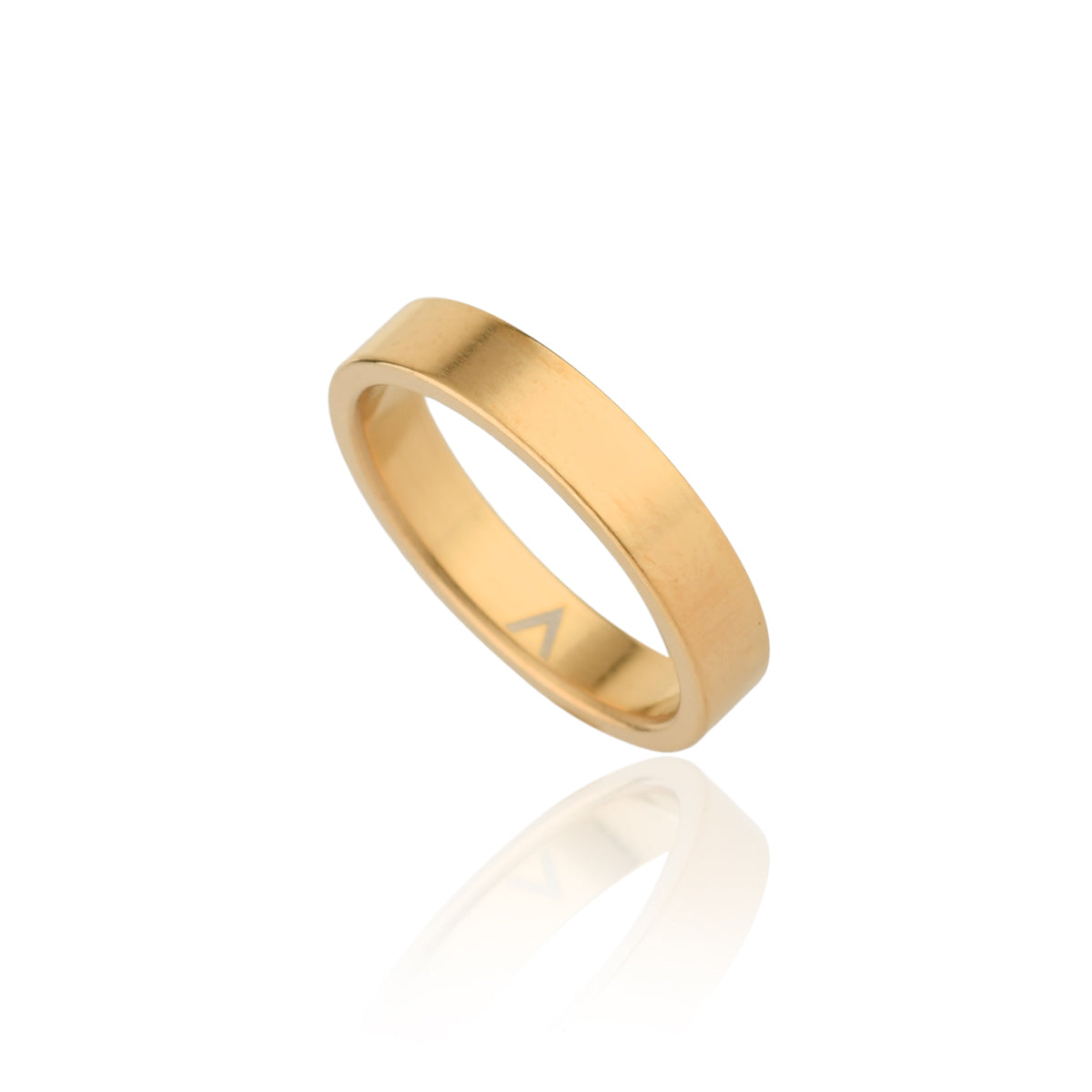 ALIANÇA BASIC OUI AÇO ESCOVADO BANHO DE OURO 3,5MM