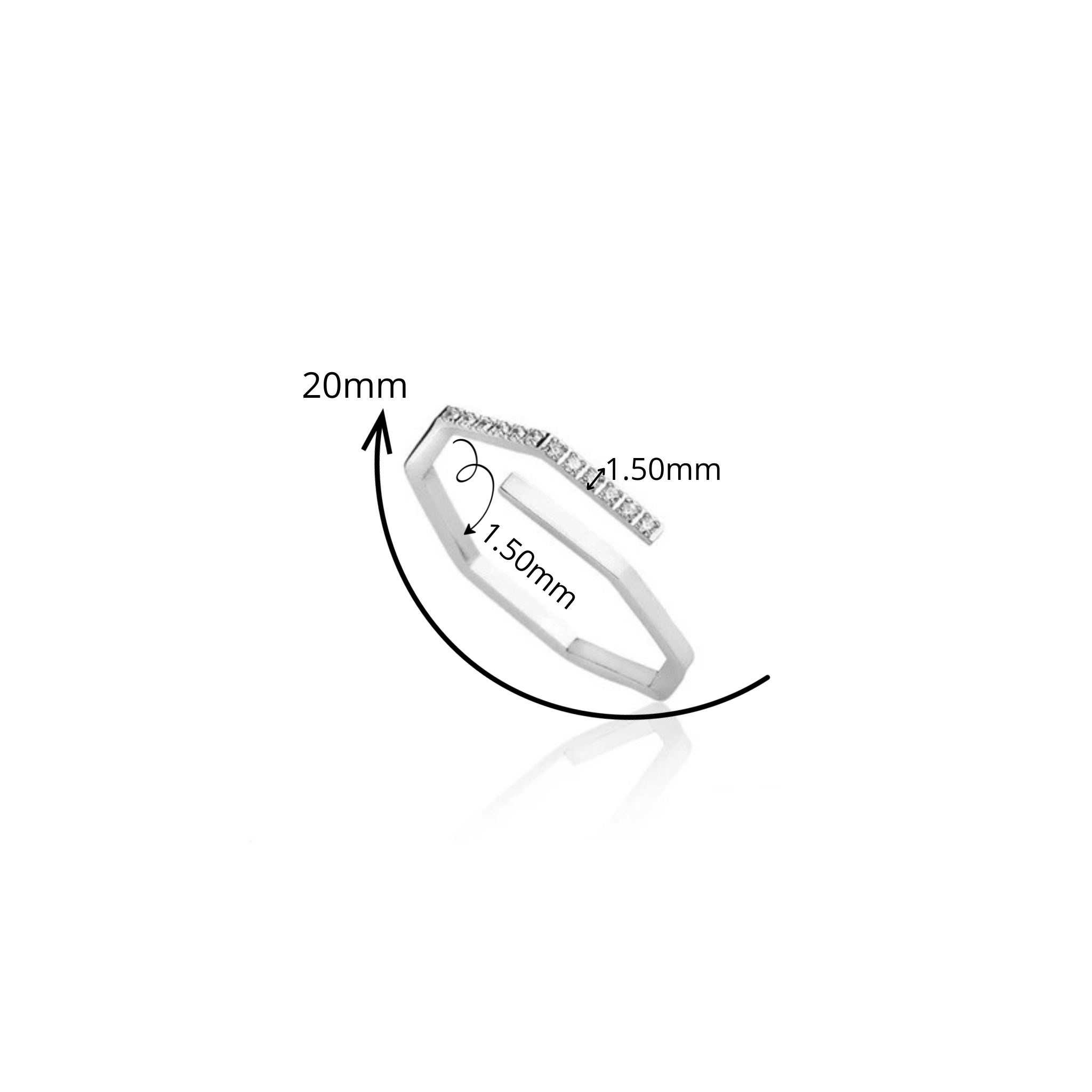 ANEL "EDIÇÃO LIMITADA" HASTE COM ZIRCÔNIAS
