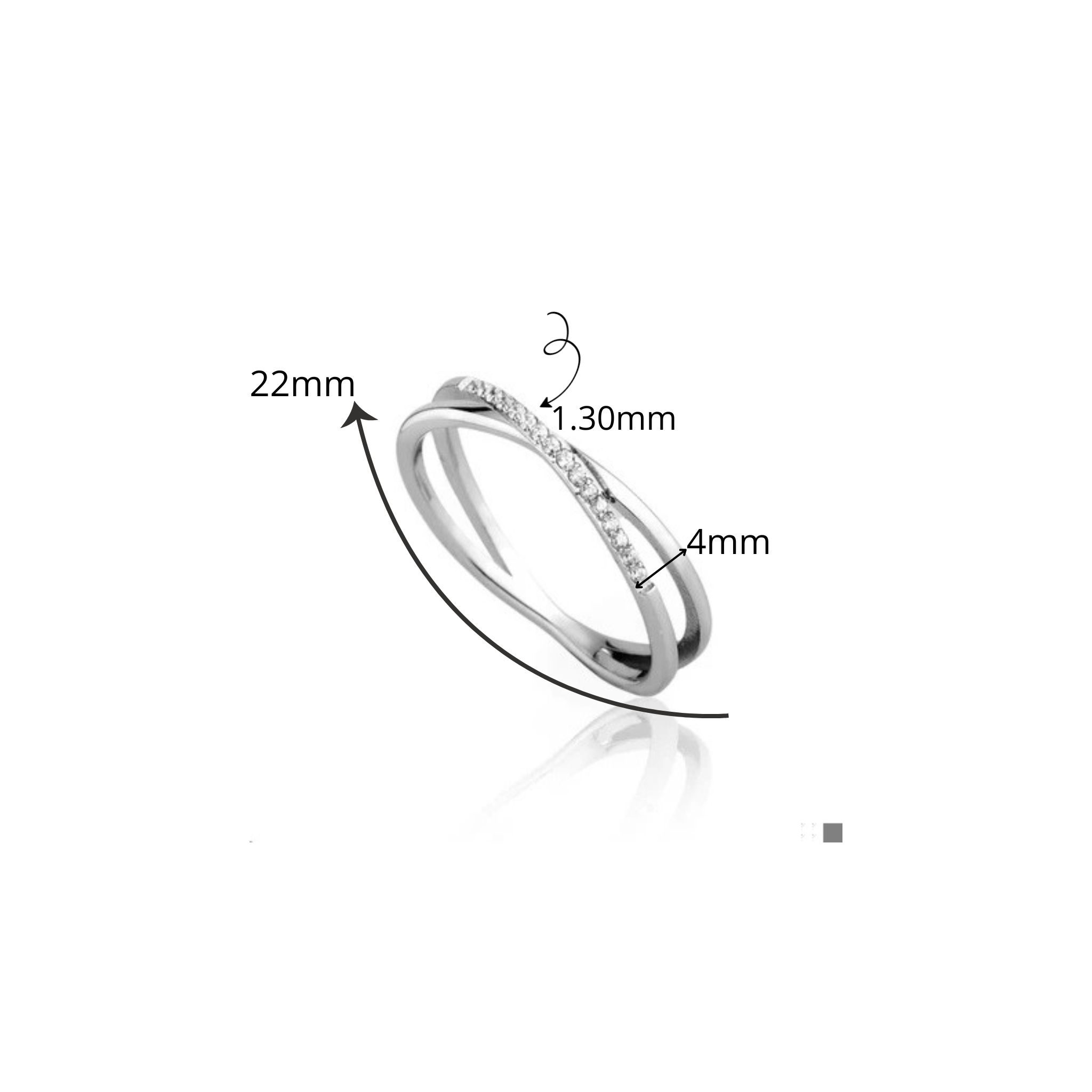 ANEL "EDIÇÃO LIMITADA" DUPLO CRUZADO COM ZIRCÔNIAS