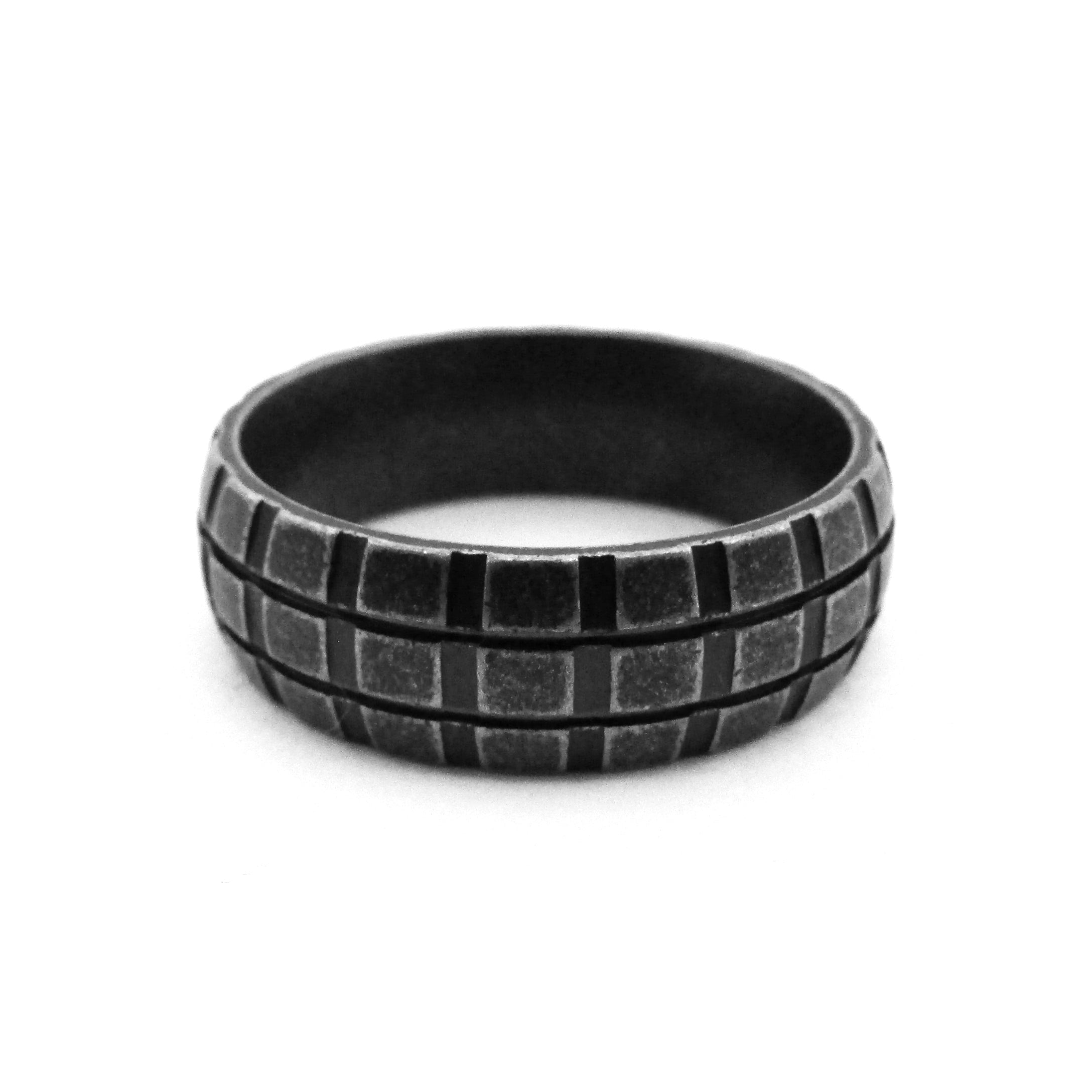 ANEL PRIME RECARTILHADO AÇO ESCOVADO OLD BLACK