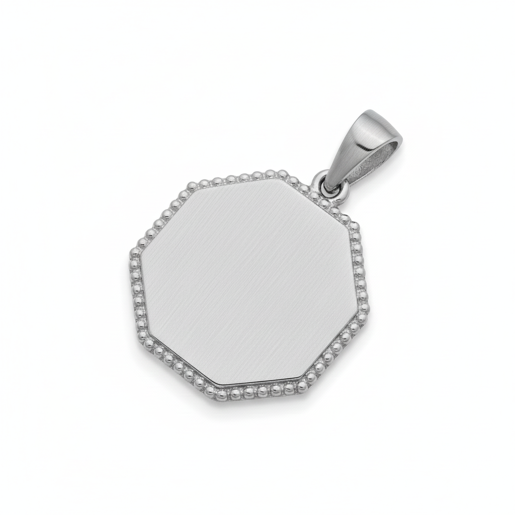 PINGENTE BASIC PERSONALIZAÇÃO OCTAVADO COM BORDA