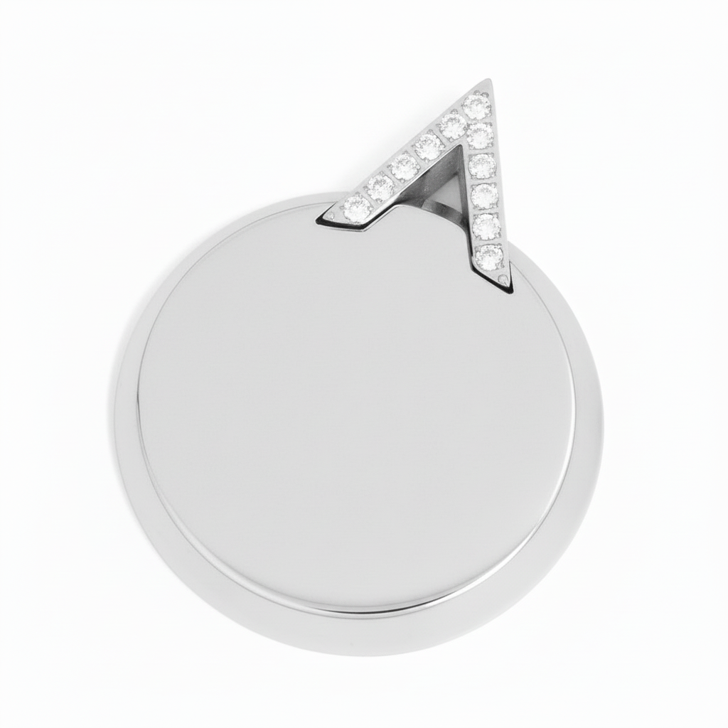 PINGENTE PERSONALIZAÇÃO ACIUM REDONDO LOGO COM ZIRCÔNIAS