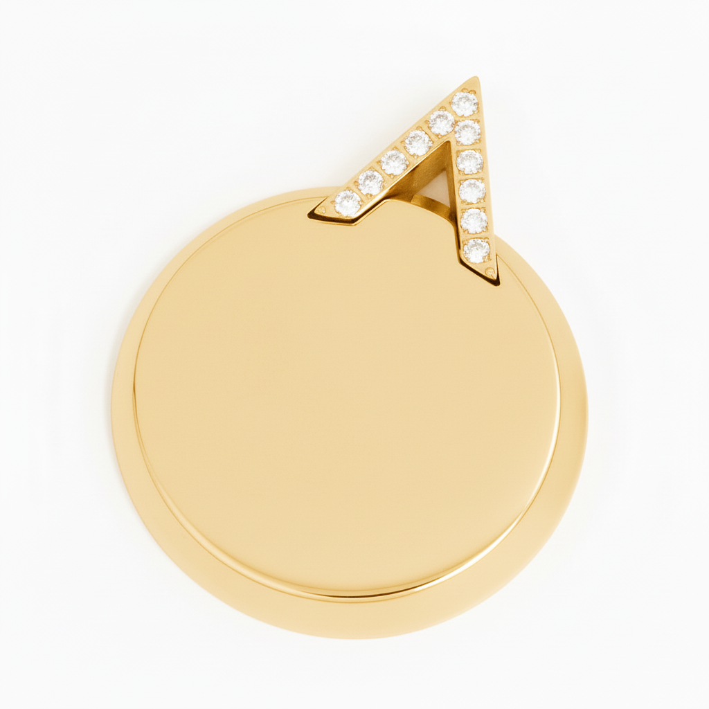 PINGENTE PERSONALIZAÇÃO ACIUM REDONDO LOGO COM ZIRCÔNIAS