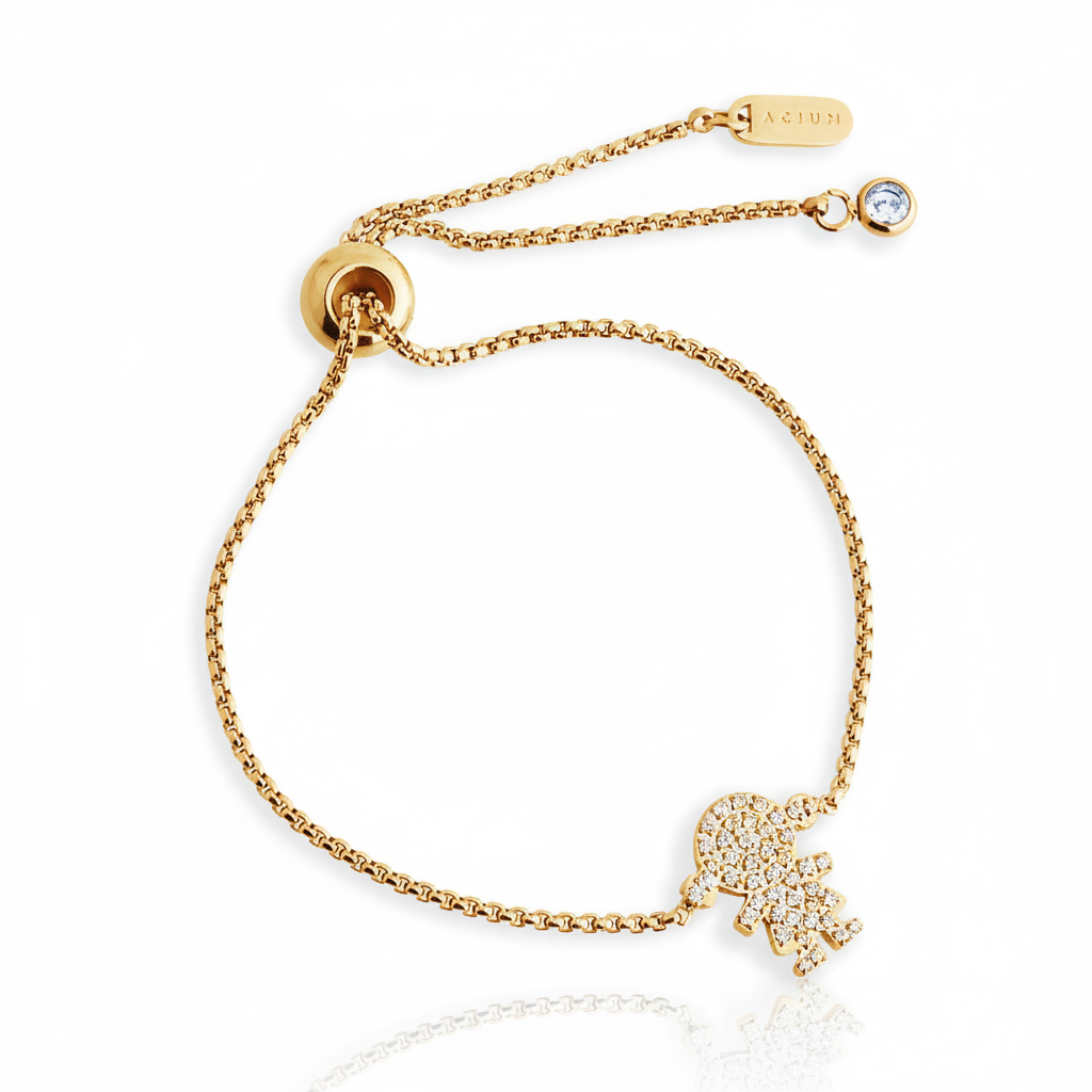 PULSEIRA BRACCIALINNI VENEZIANA MENININHA COM MICROS ZIRCÔNIAS FECHO AJUSTÁVEL