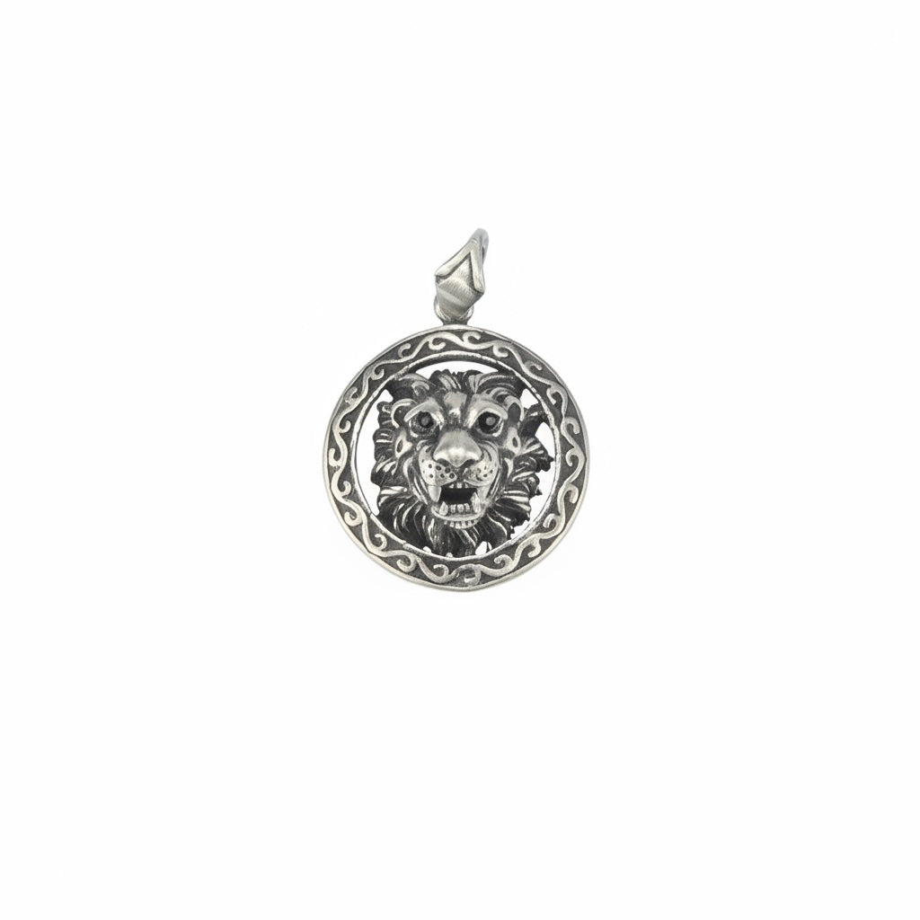 PINGENTE DARK LEÃO ROYAL OLHOS COM ZIRCÔNIA