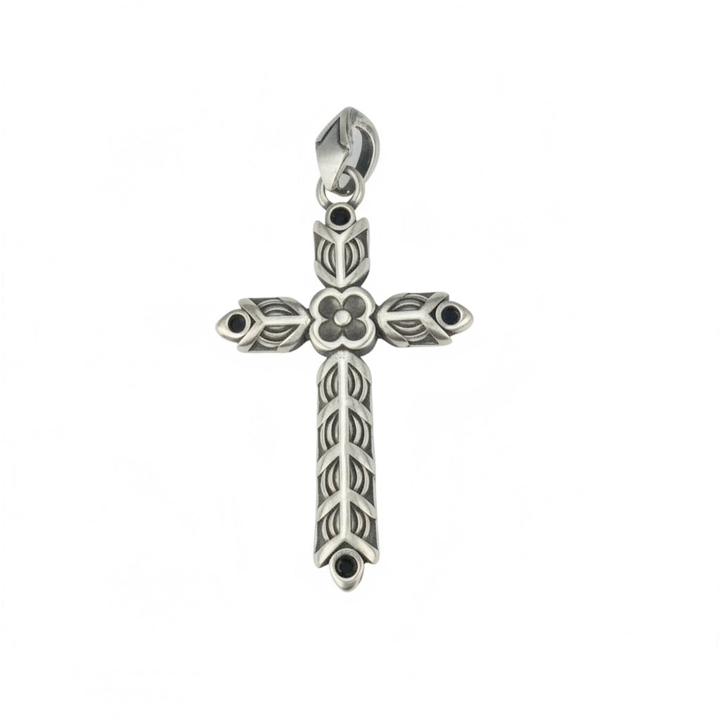 PINGENTE DARK CRUZ ORNAMENTAL TEXTURIZADA