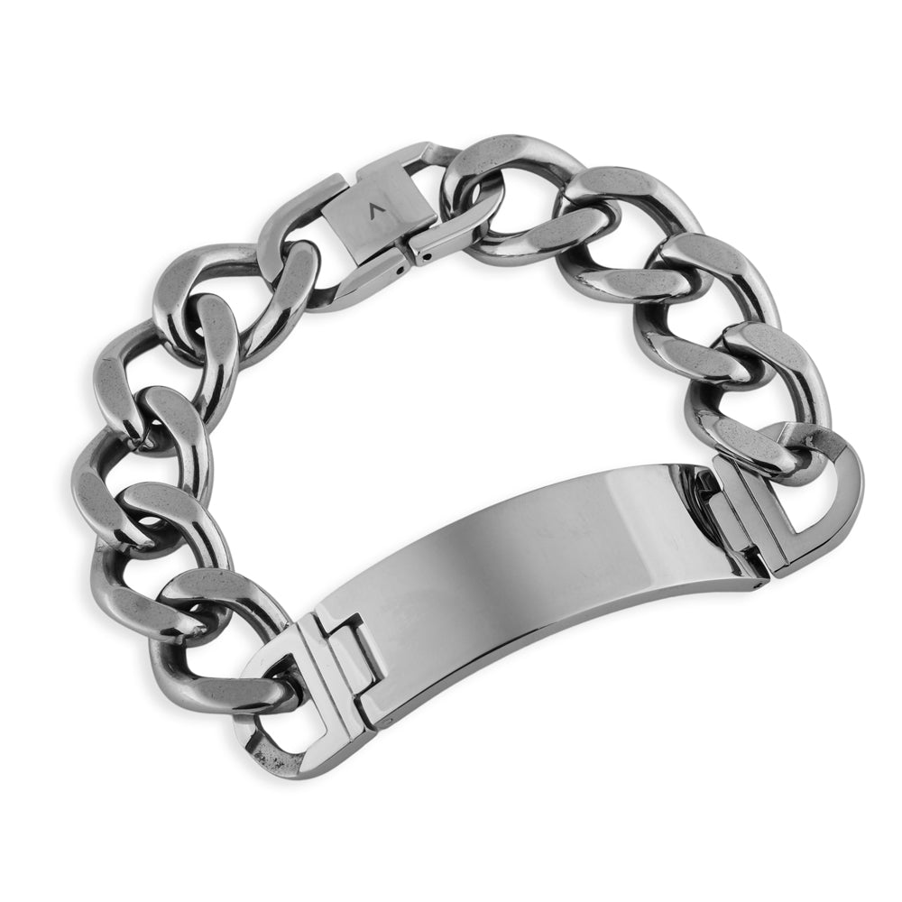 PULSEIRA GRUMET COM PLACA PERSONALIZÁVEL 15MM AÇO