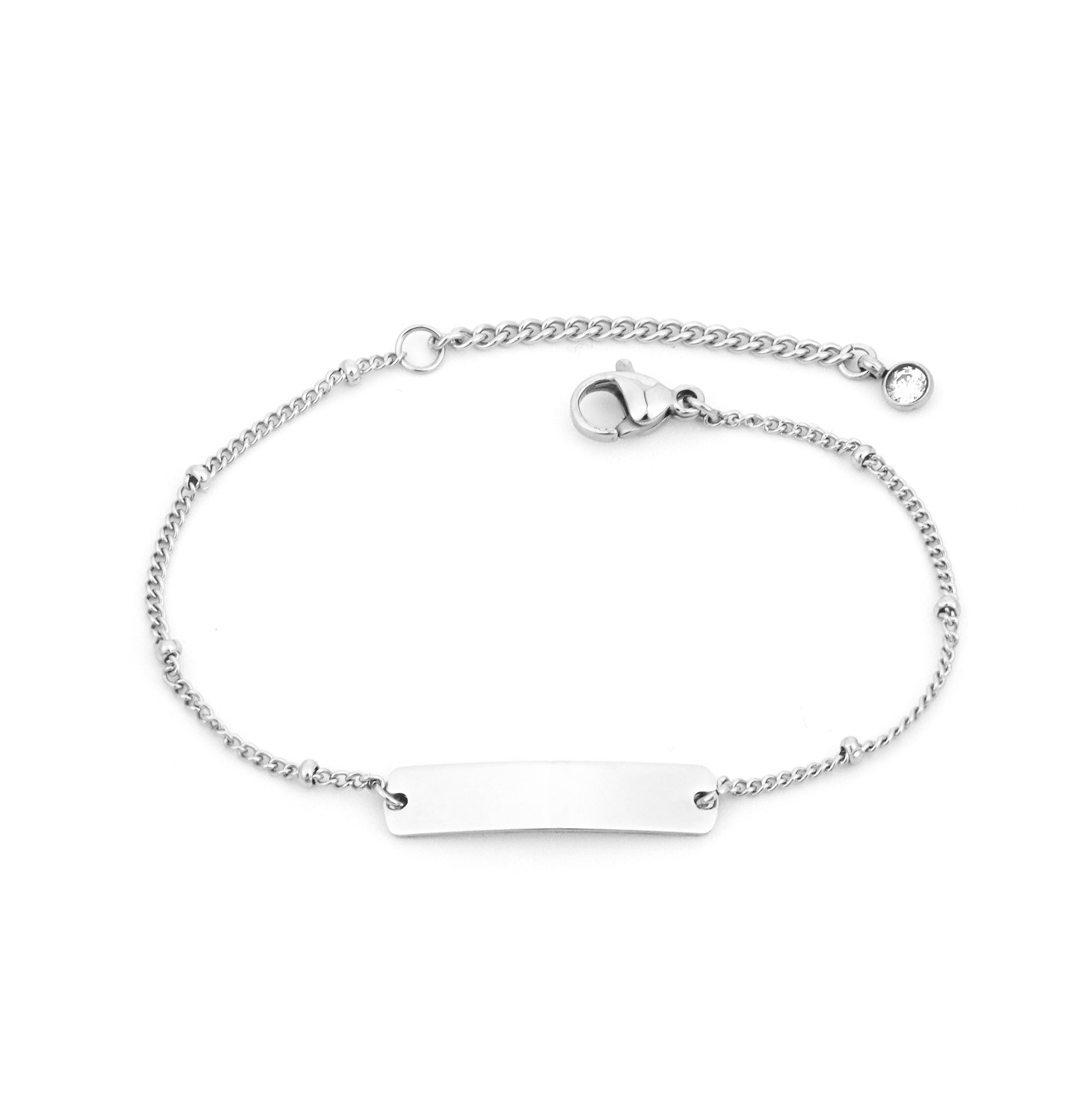 PULSEIRA BABY ELO GRUMET BOLINHA 3MM PLACA PERSONALIZÁVEL ALONGADOR COM PONTO DE LUZ