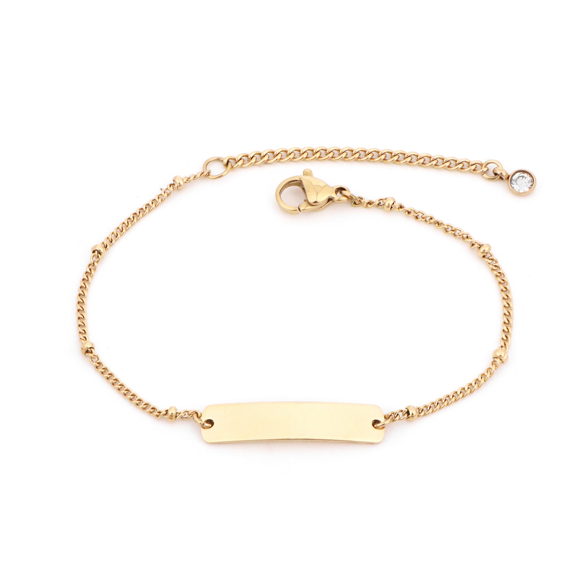 PULSEIRA BABY ELO GRUMET BOLINHA 3MM PLACA PERSONALIZÁVEL ALONGADOR COM PONTO DE LUZ