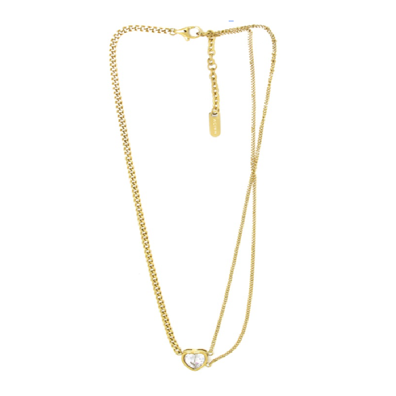 COLAR GLOW PREMIUM DUPLOS ELOS PENDENTE CORAÇÃO PONTO DE LUZ