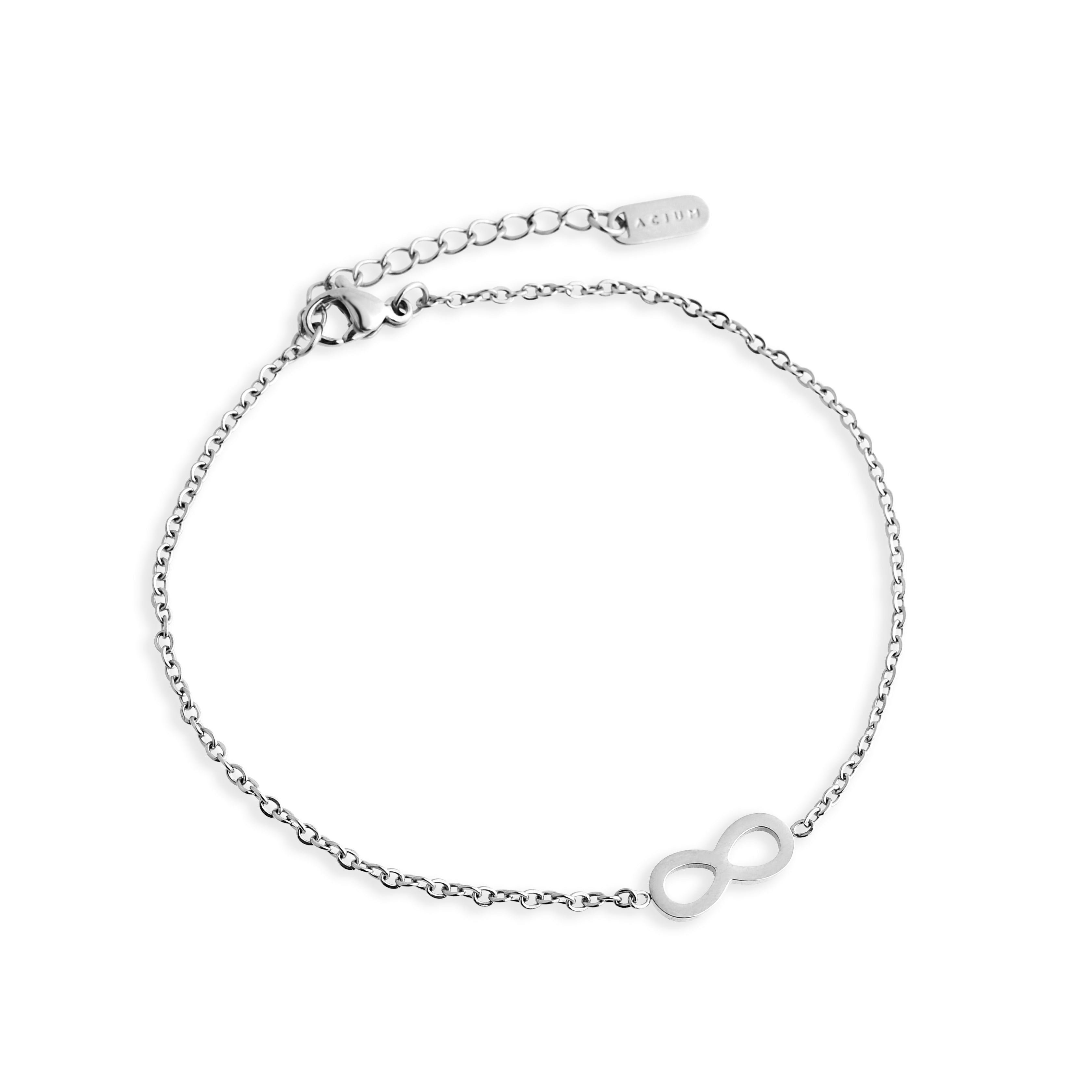 PULSEIRA CASUAL CADEADA 3MM PINGENTE INFINITO VAZADO