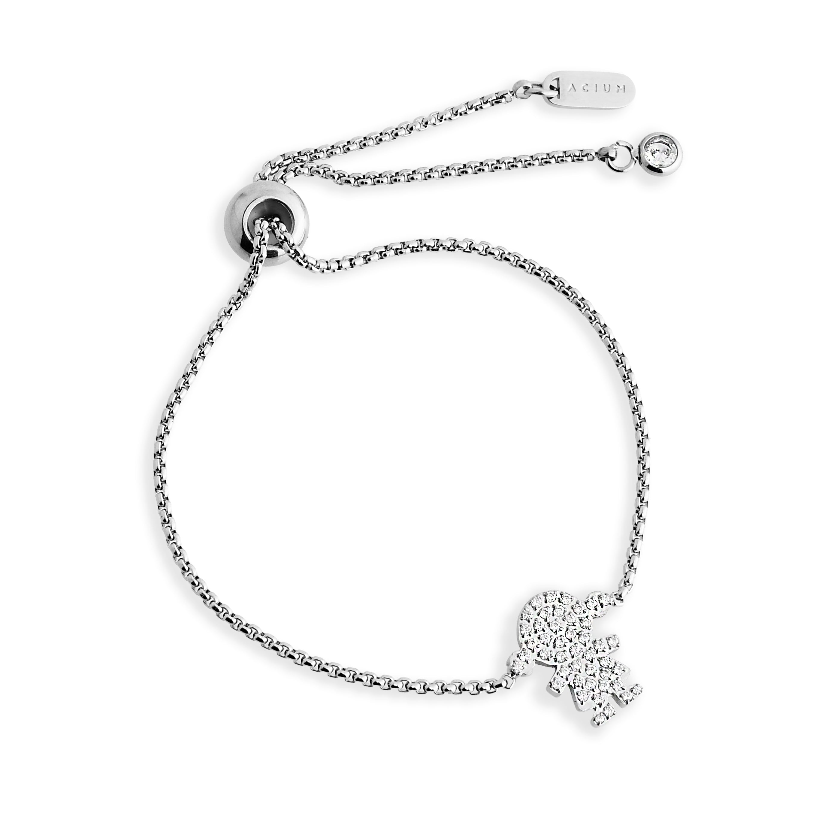 PULSEIRA BRACCIALINNI VENEZIANA MENININHA COM MICROS ZIRCÔNIAS FECHO AJUSTÁVEL