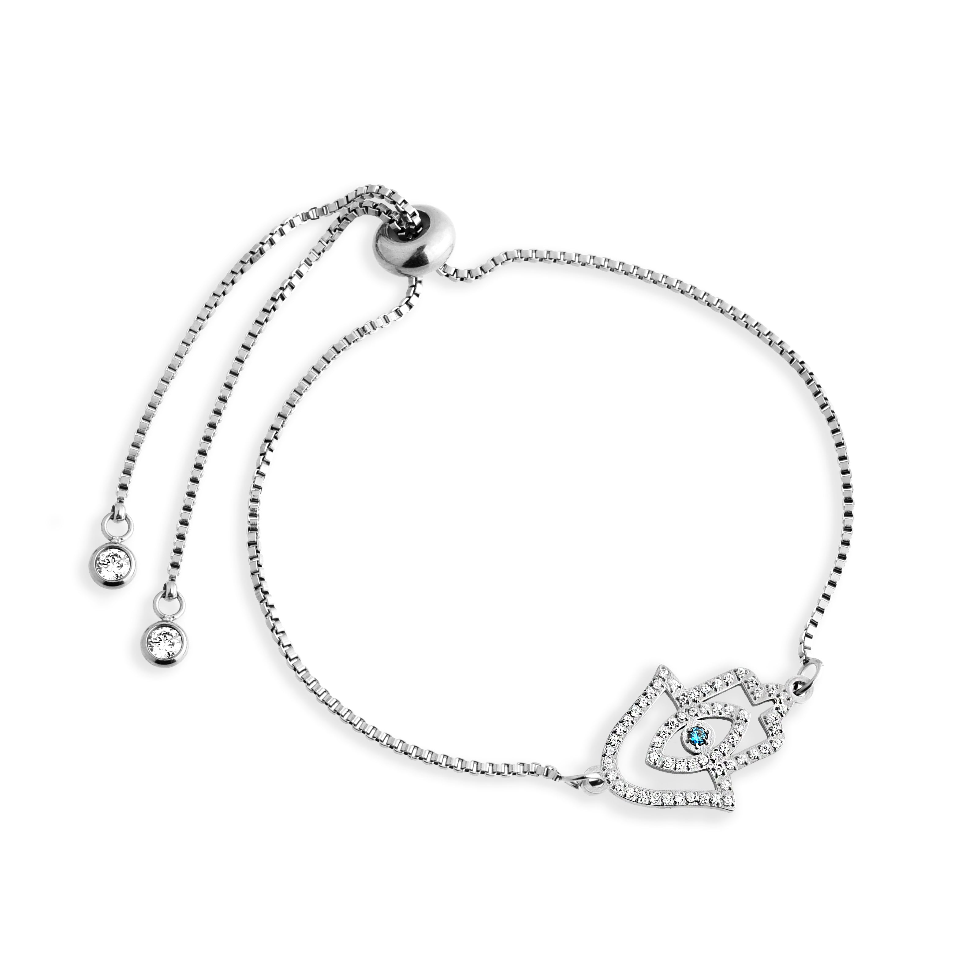 PULSEIRA BRACCIALINNI MÃO DE FÁTIMA AÇO MICROS ZIRCÔNIAS