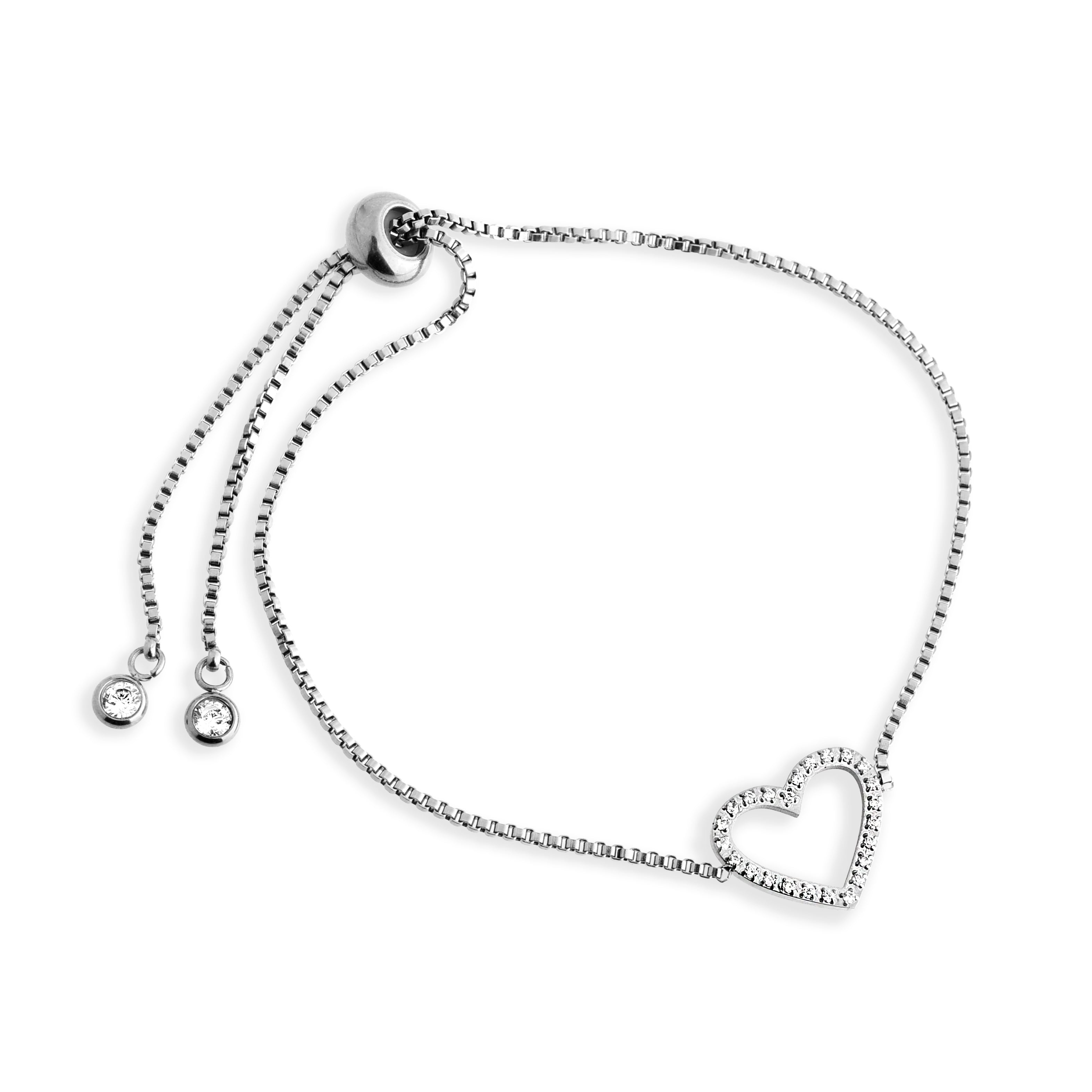 PULSEIRA BRACCIALINNI CORAÇÃO VAZADO MICROS ZIRCÔNIAS