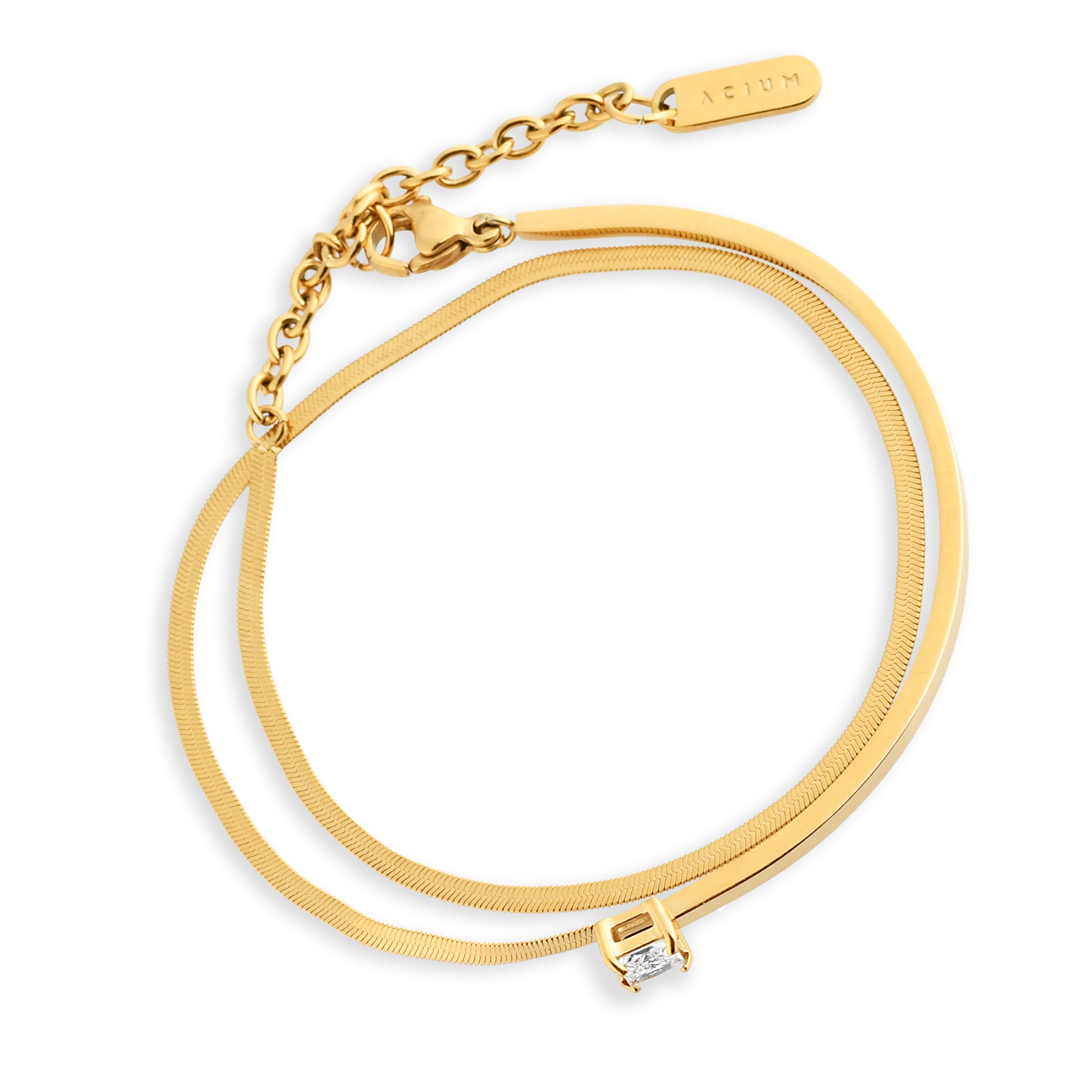PULSEIRA PRIME DUPLA LACRAIA COM UMA ZIRCÔNIA ALONGADOR