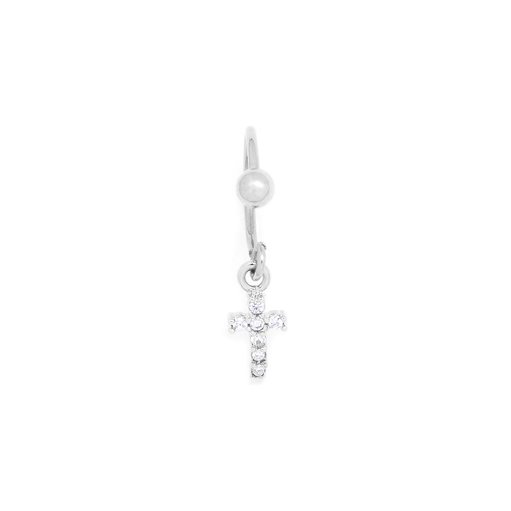 PIERCING CARTILAGEM AÇO CRUZ COM ZIRCÔNIA