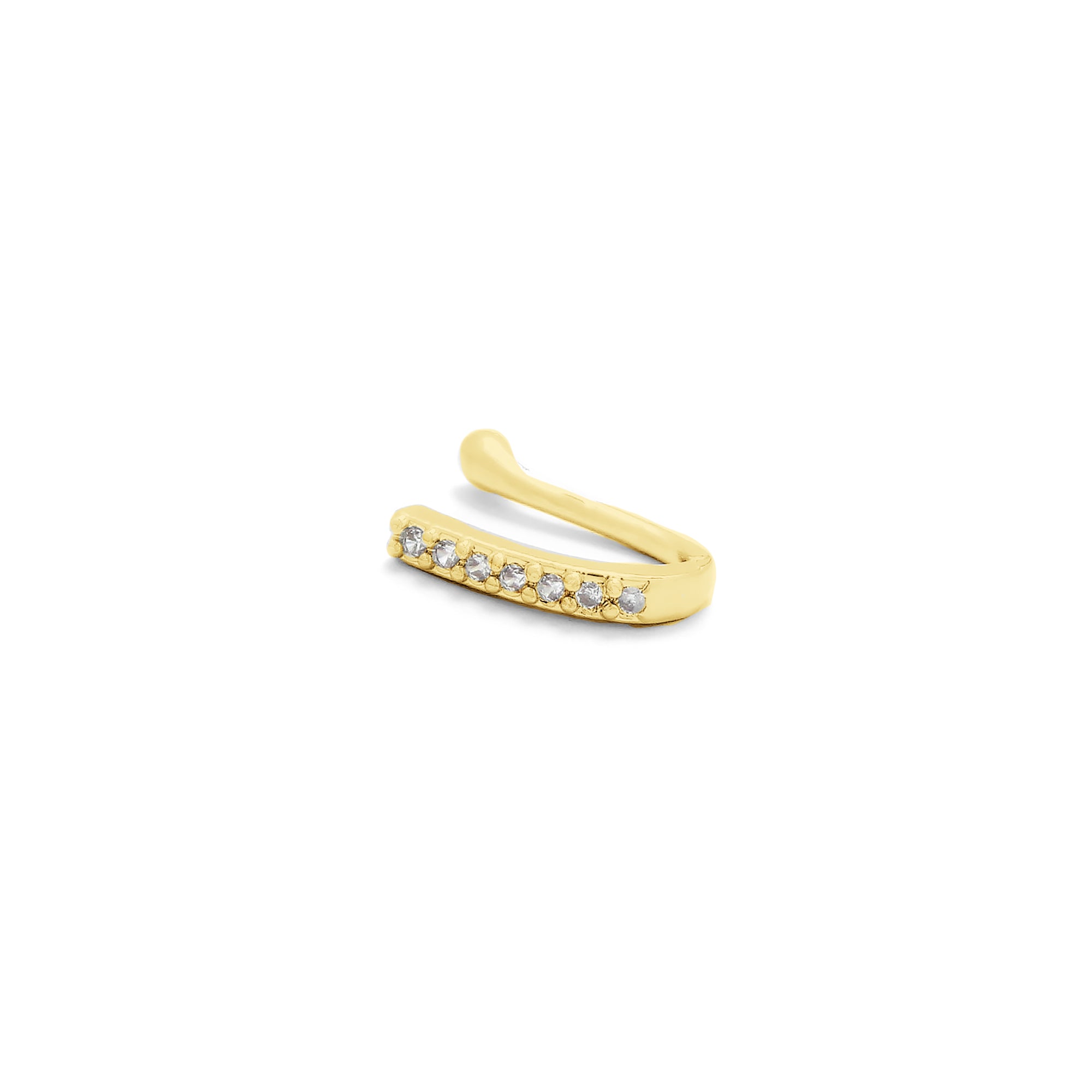 PIERCING CARTILAGEM AÇO FAKE RETO CRAVEJADO ZIRCÔNIA