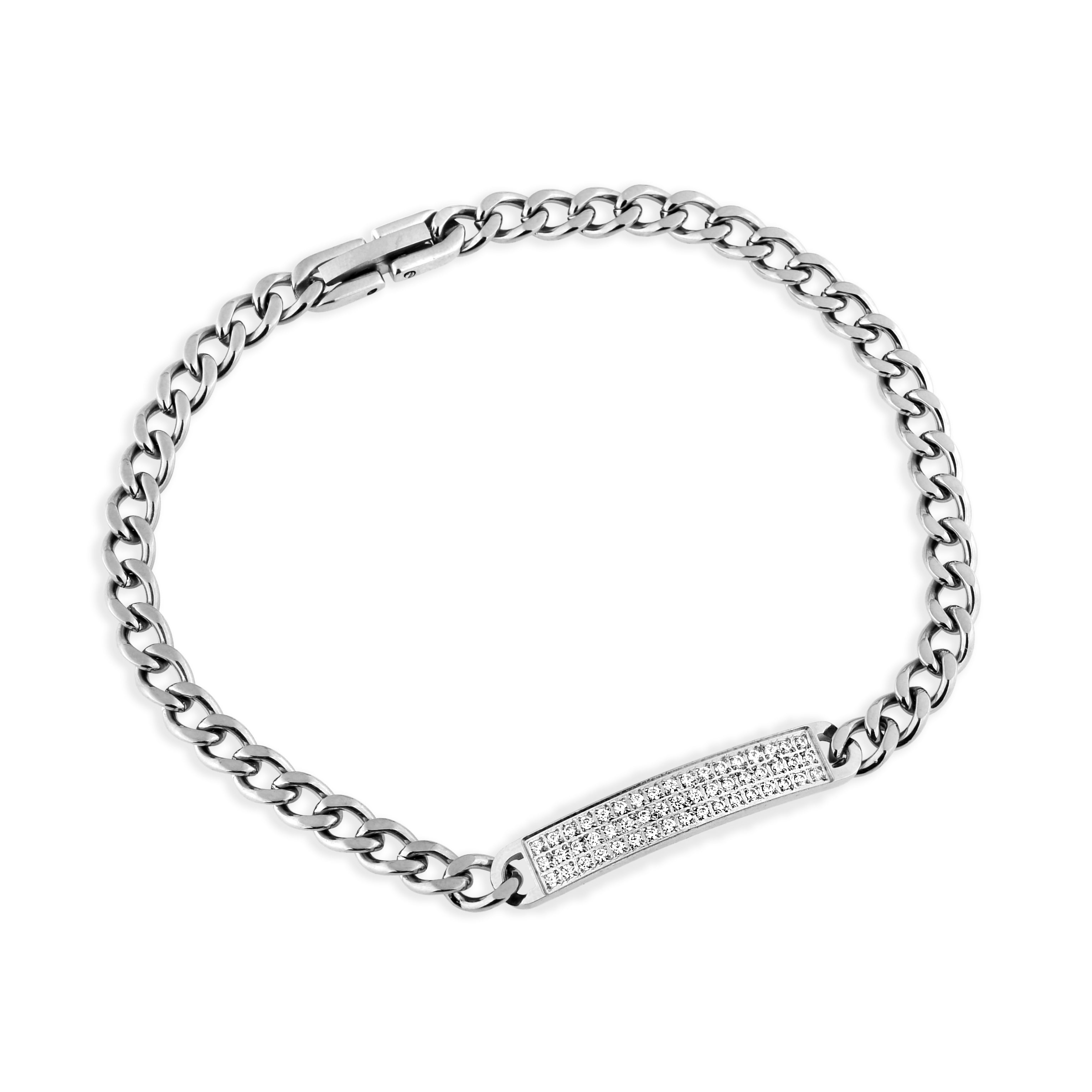 PULSEIRA GRUMET COM PLACA DE ZIRCÔNIAS 6MM