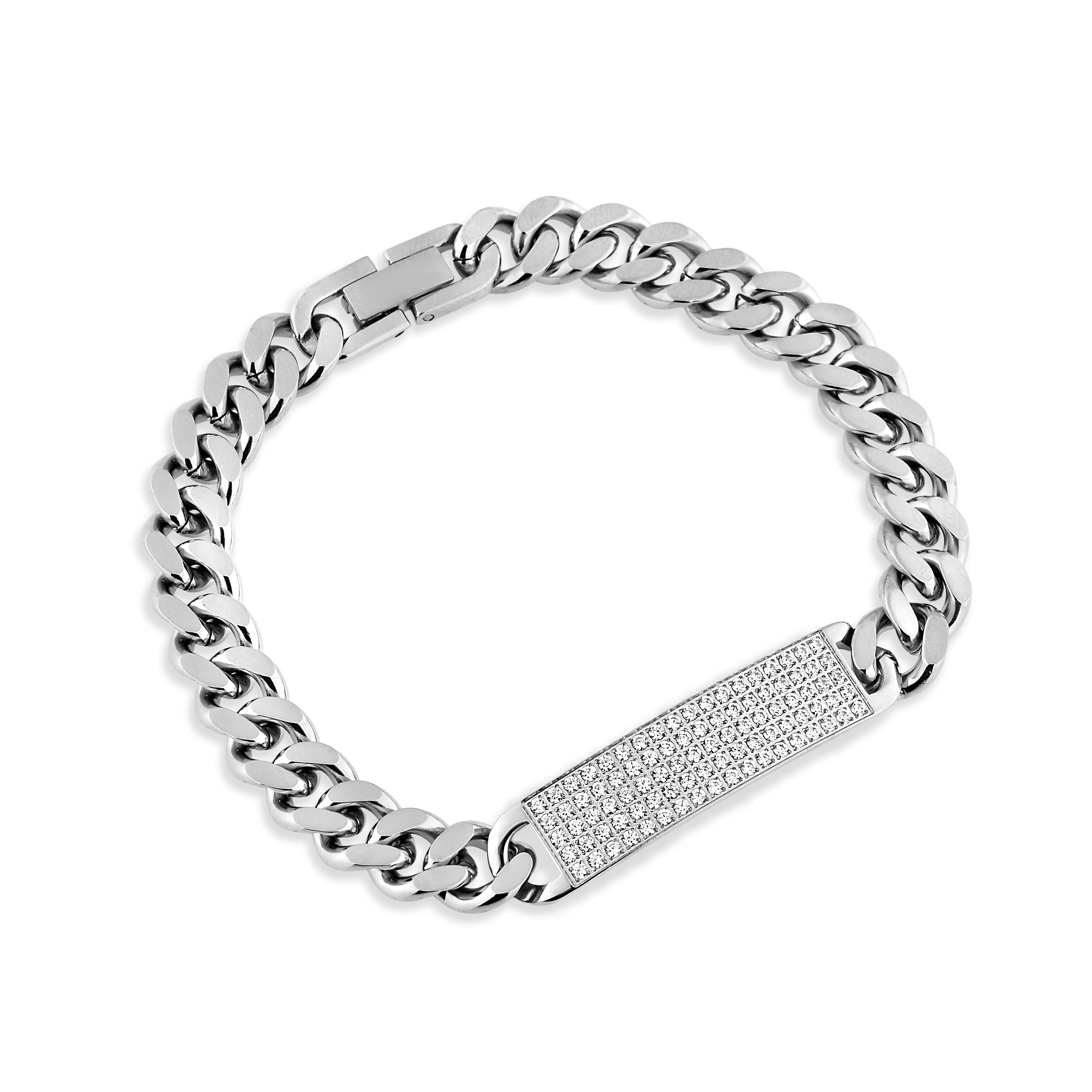 PULSEIRA GRUMET COM PLACA DE ZIRCÔNIAS 10MM