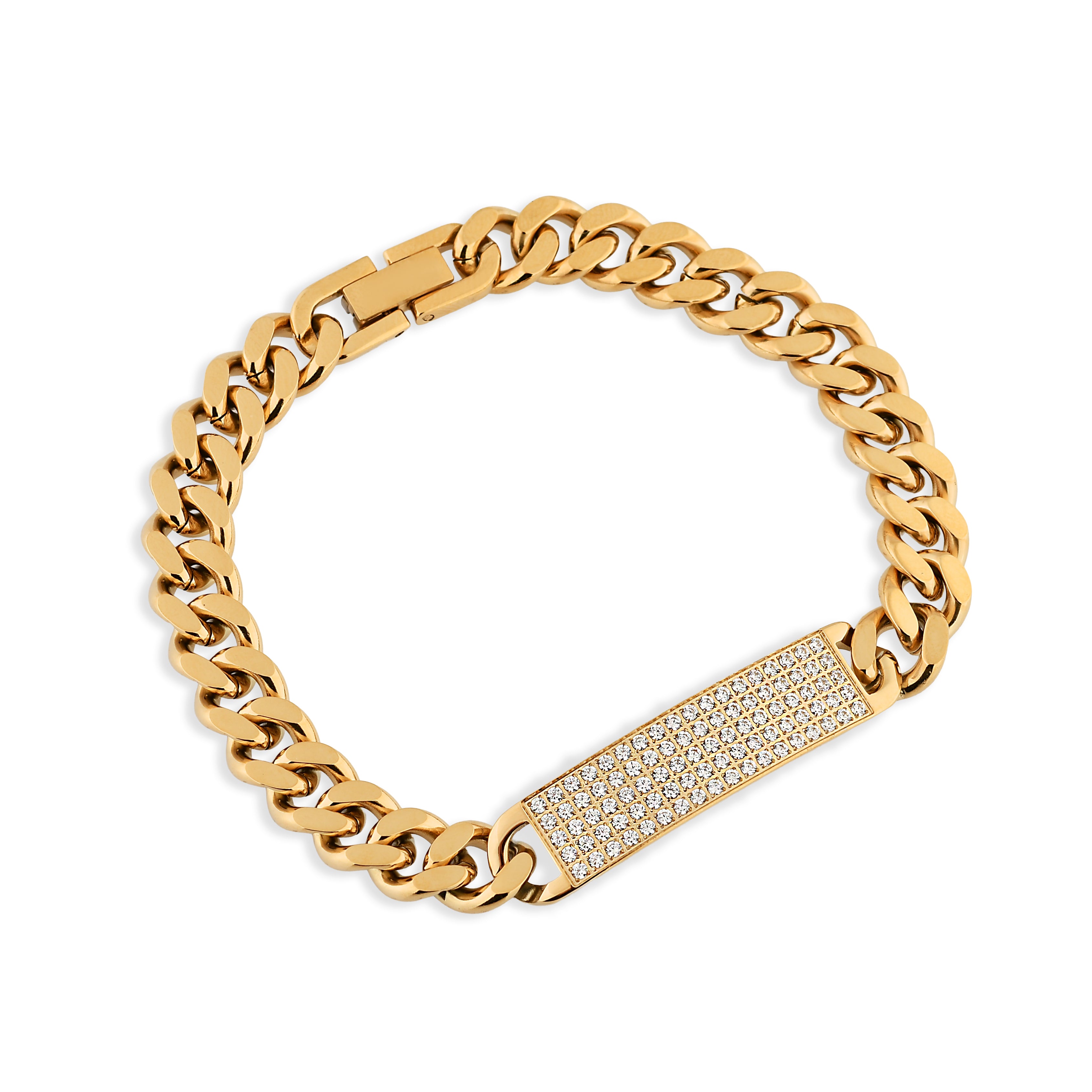 PULSEIRA GRUMET COM PLACA DE ZIRCÔNIAS 10MM